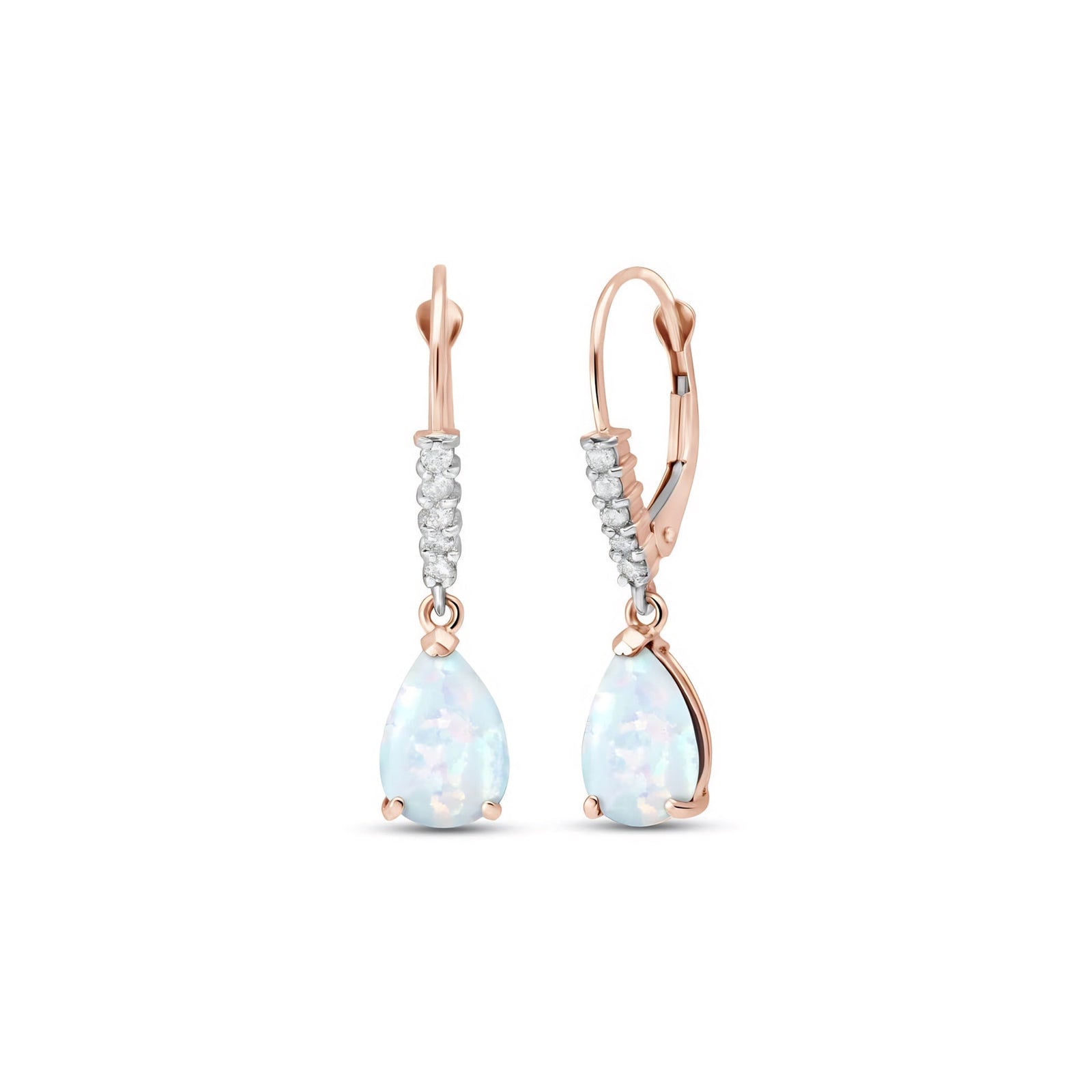 Rose Gold Petal Earrings Opal 10K — Immacolata