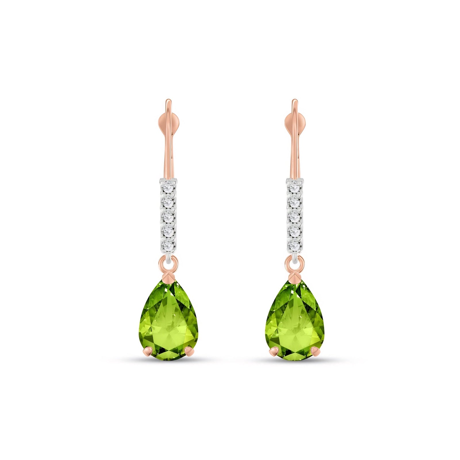 Rose Gold Petal Earrings Peridot 10K — Immacolata