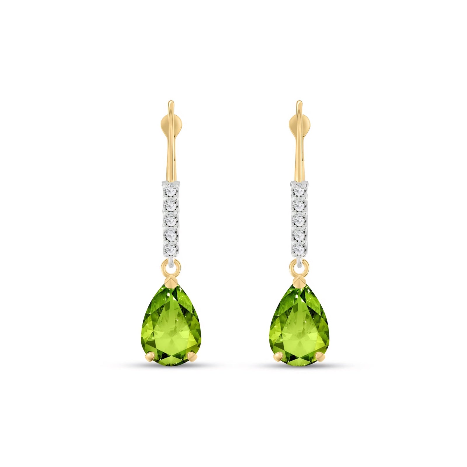 Yellow Gold Petal Earrings Peridot 10K — Immacolata