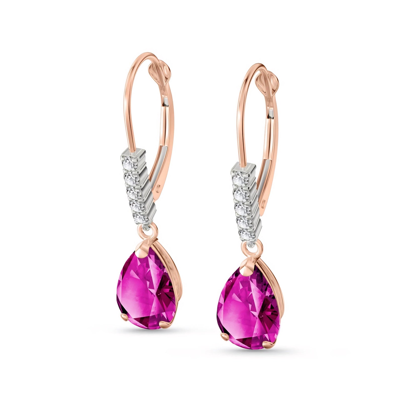 Rose Gold Petal Earrings Pink Topaz 10K — Immacolata
