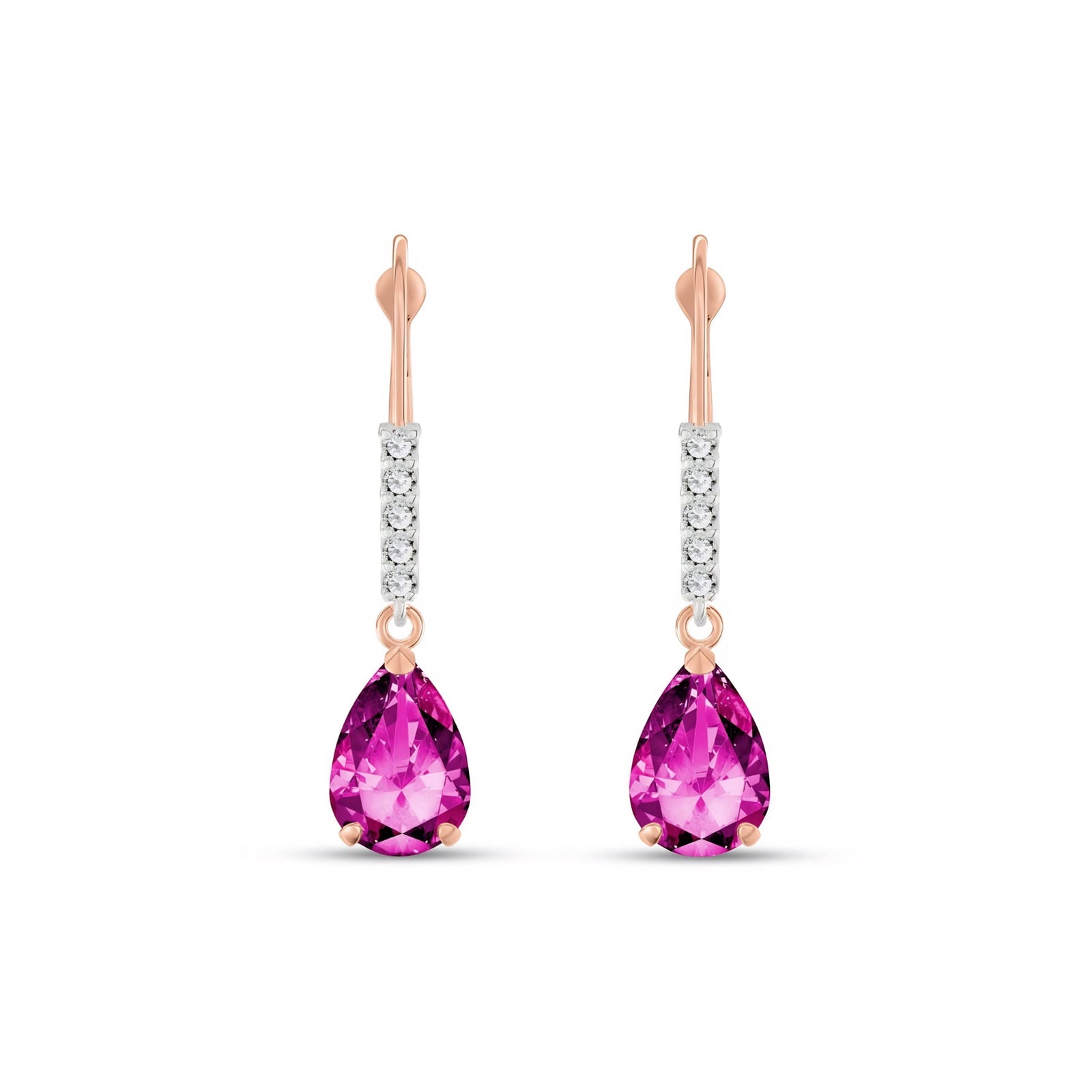 Rose Gold Petal Earrings Pink Topaz 10K — Immacolata