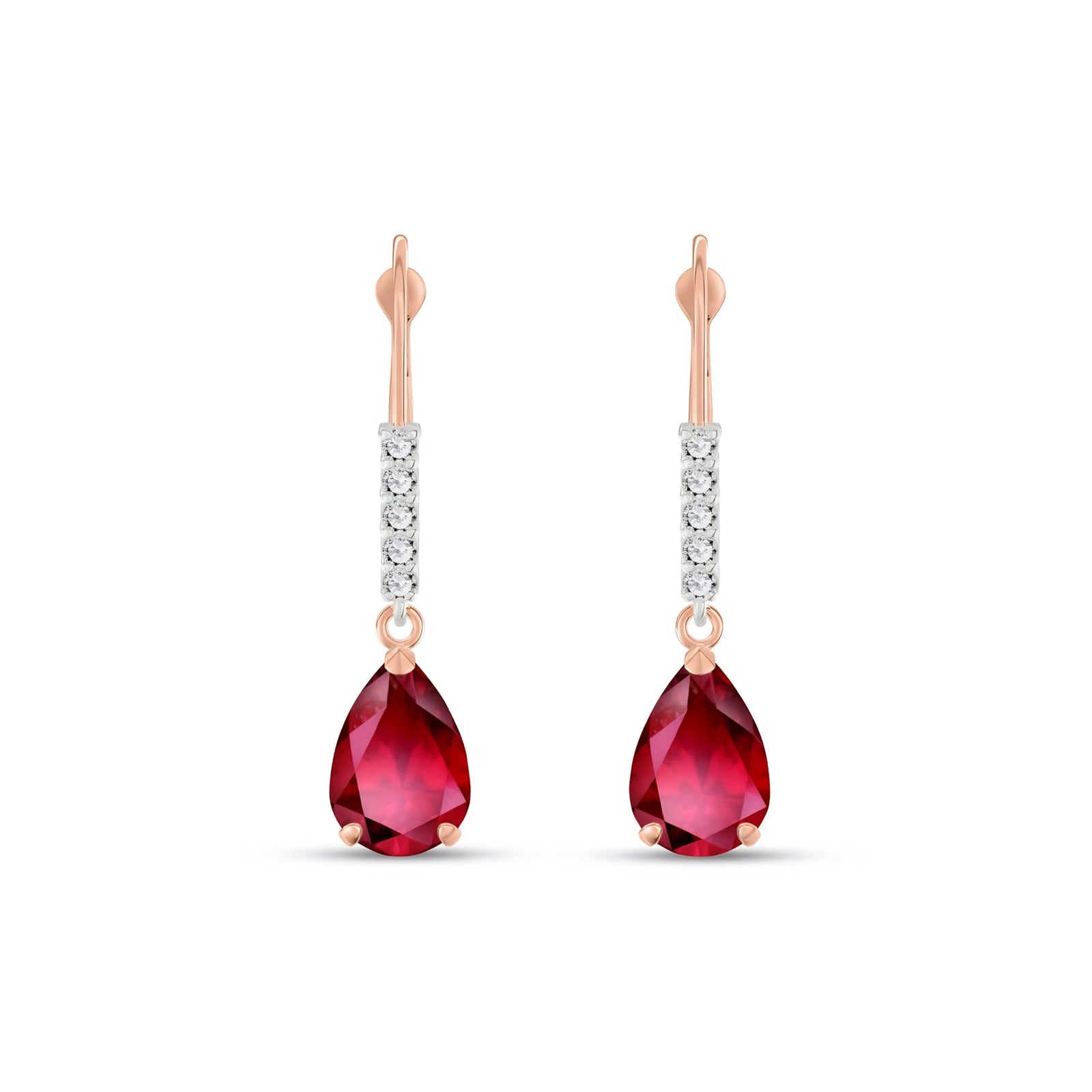 Rose Gold Petal Earrings Ruby 10K — Immacolata