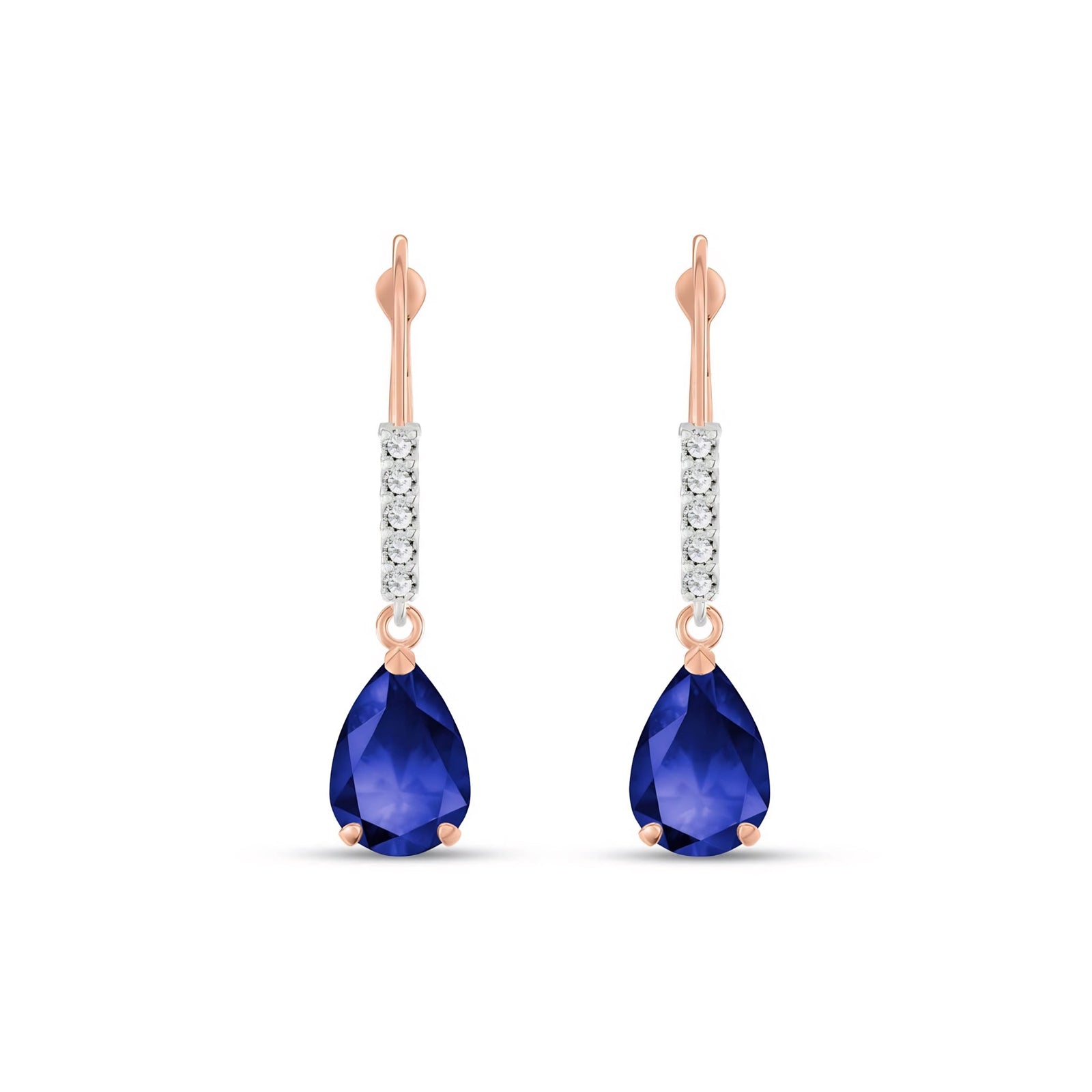 Rose Gold Petal Earrings Sapphire 10K — Immacolata