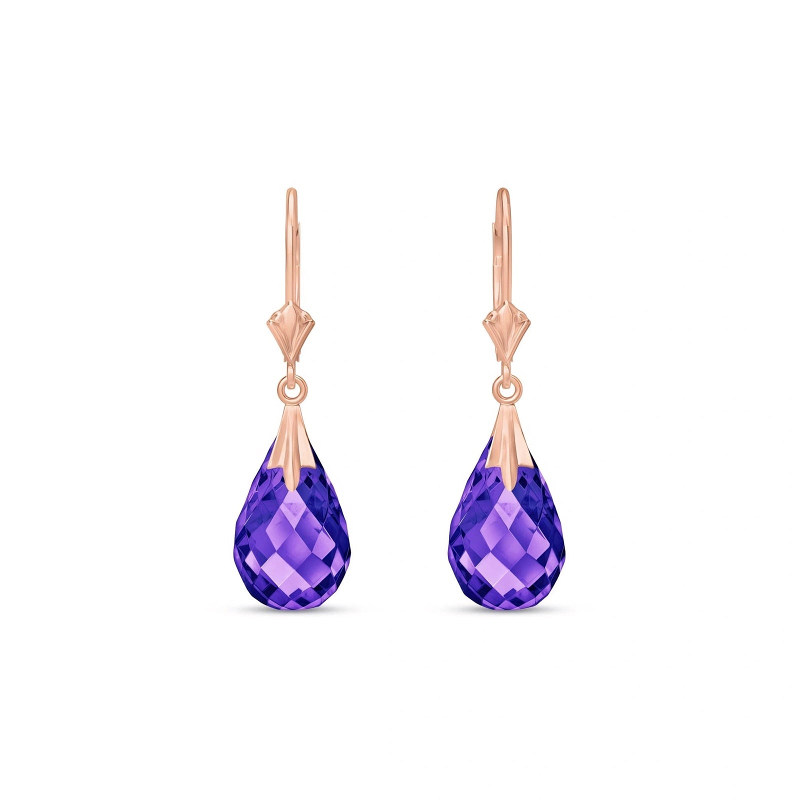 Rose Gold Celeste Earrings Amethyst 10K — Bianca