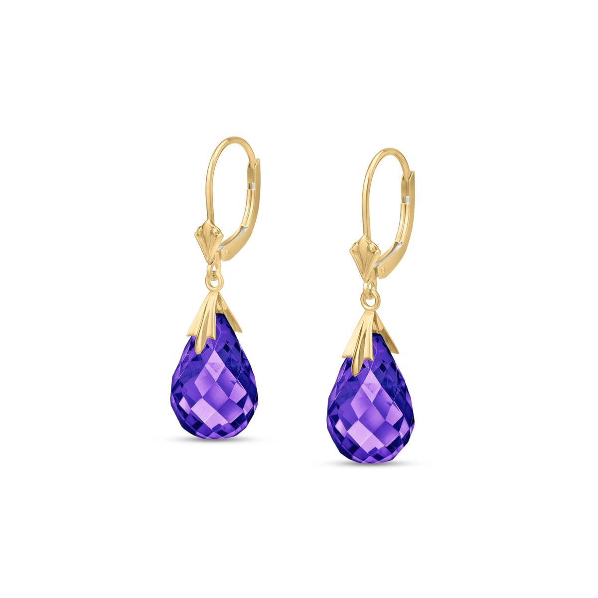 Yellow Gold Celeste Earrings Amethyst 10K — Bianca