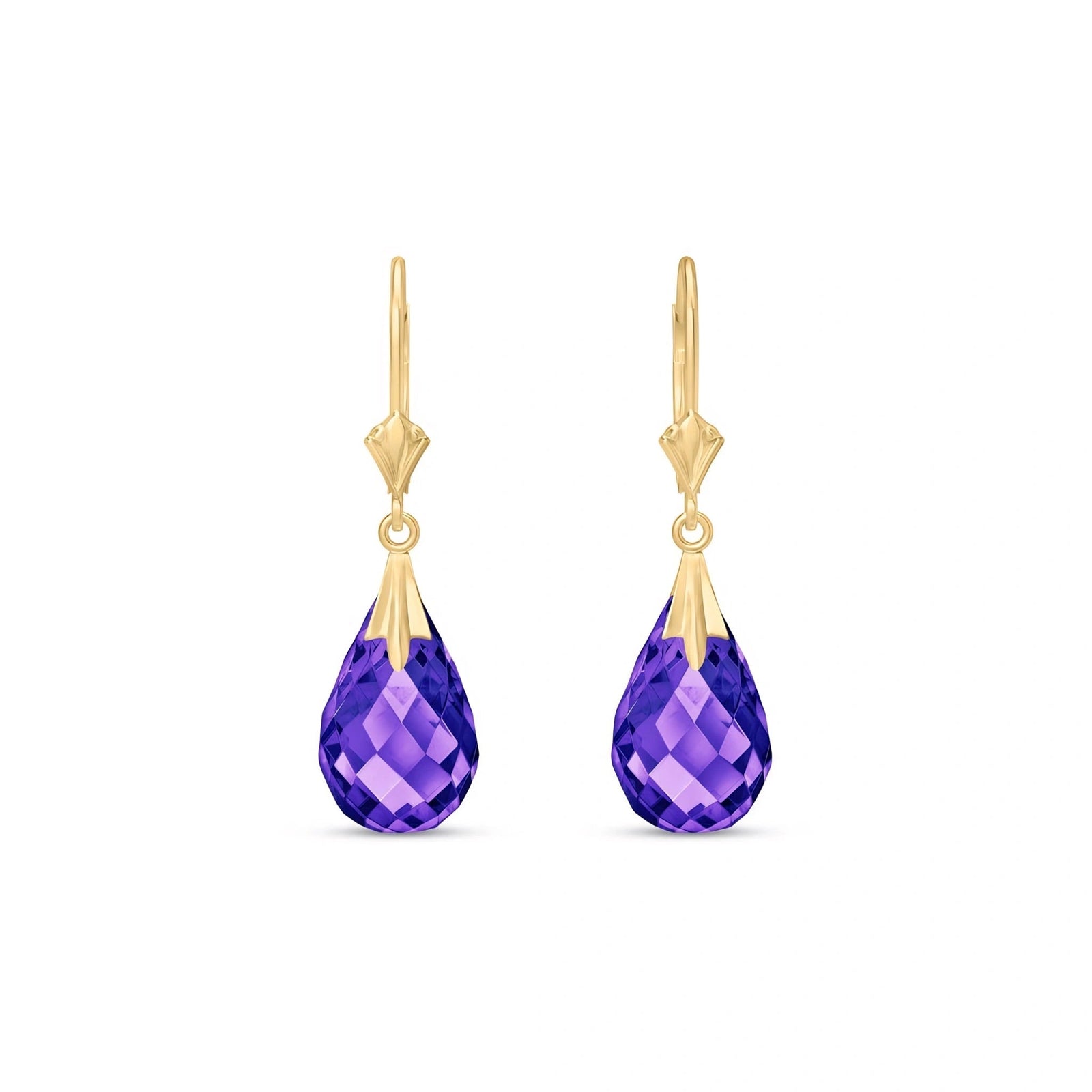 Yellow Gold Celeste Earrings Amethyst 10K — Bianca