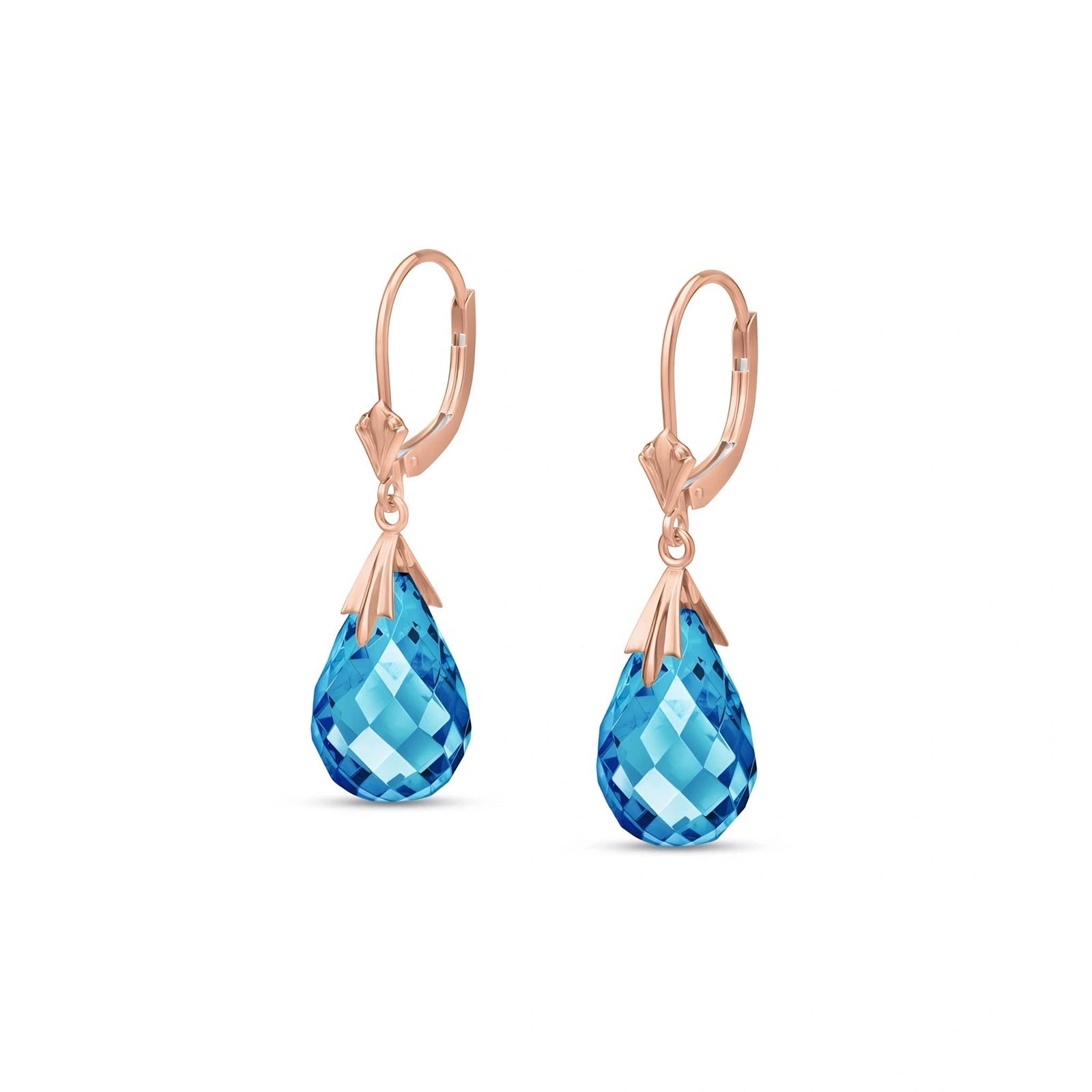 Rose Gold Celeste Earrings Blue Topaz 10K — Bianca