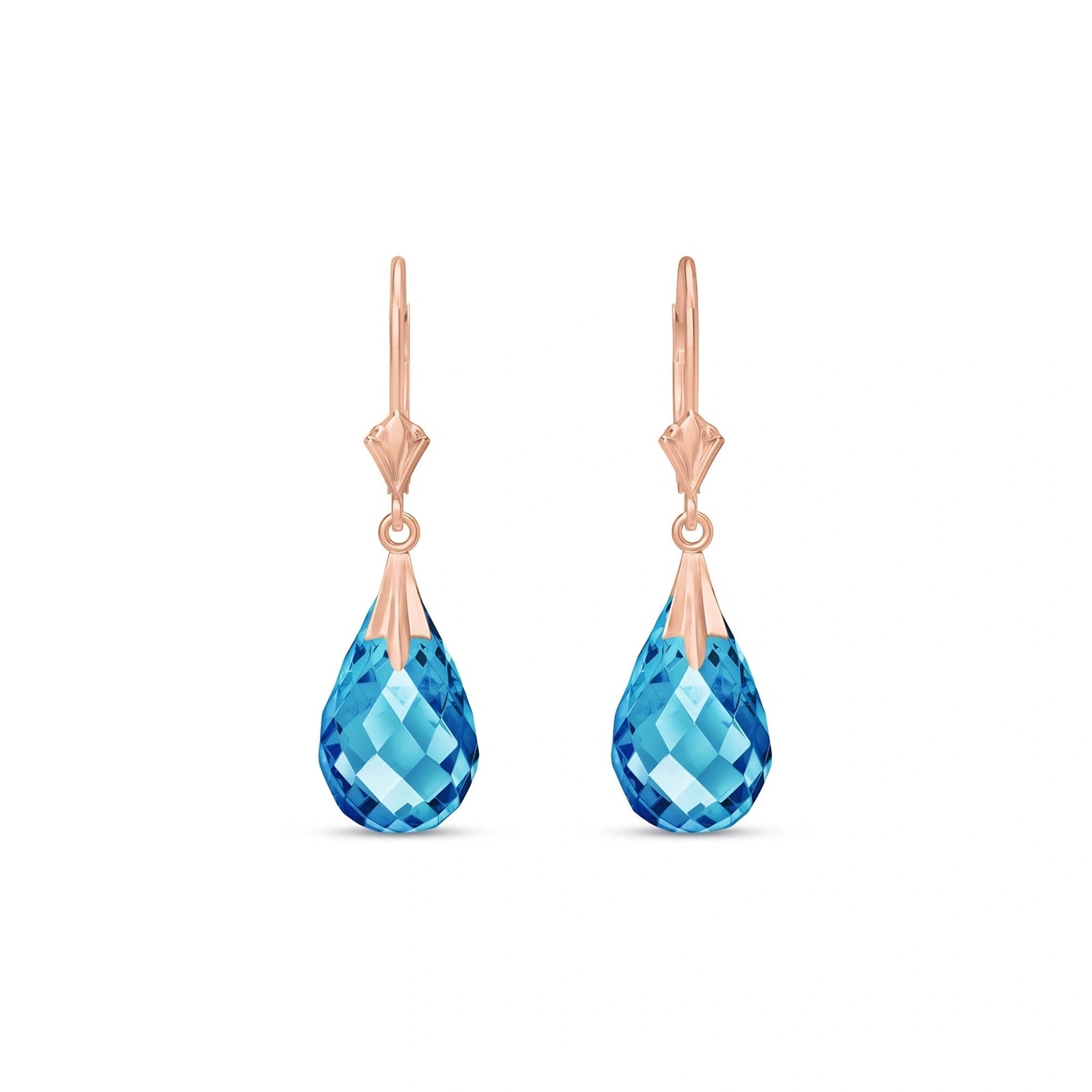 Rose Gold Celeste Earrings Blue Topaz 10K — Bianca