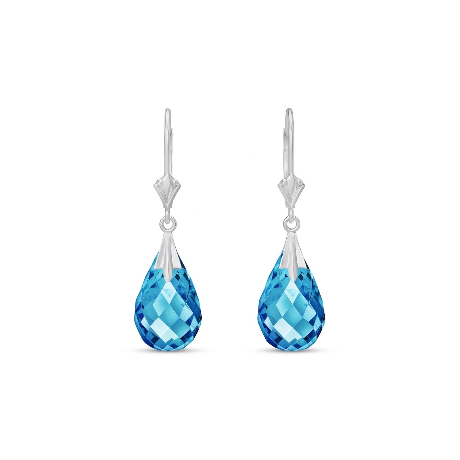White Gold Celeste Earrings Blue Topaz 10K — Bianca