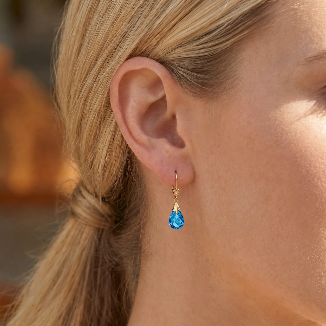 Yellow Gold Blue Topaz — Mariaelvira