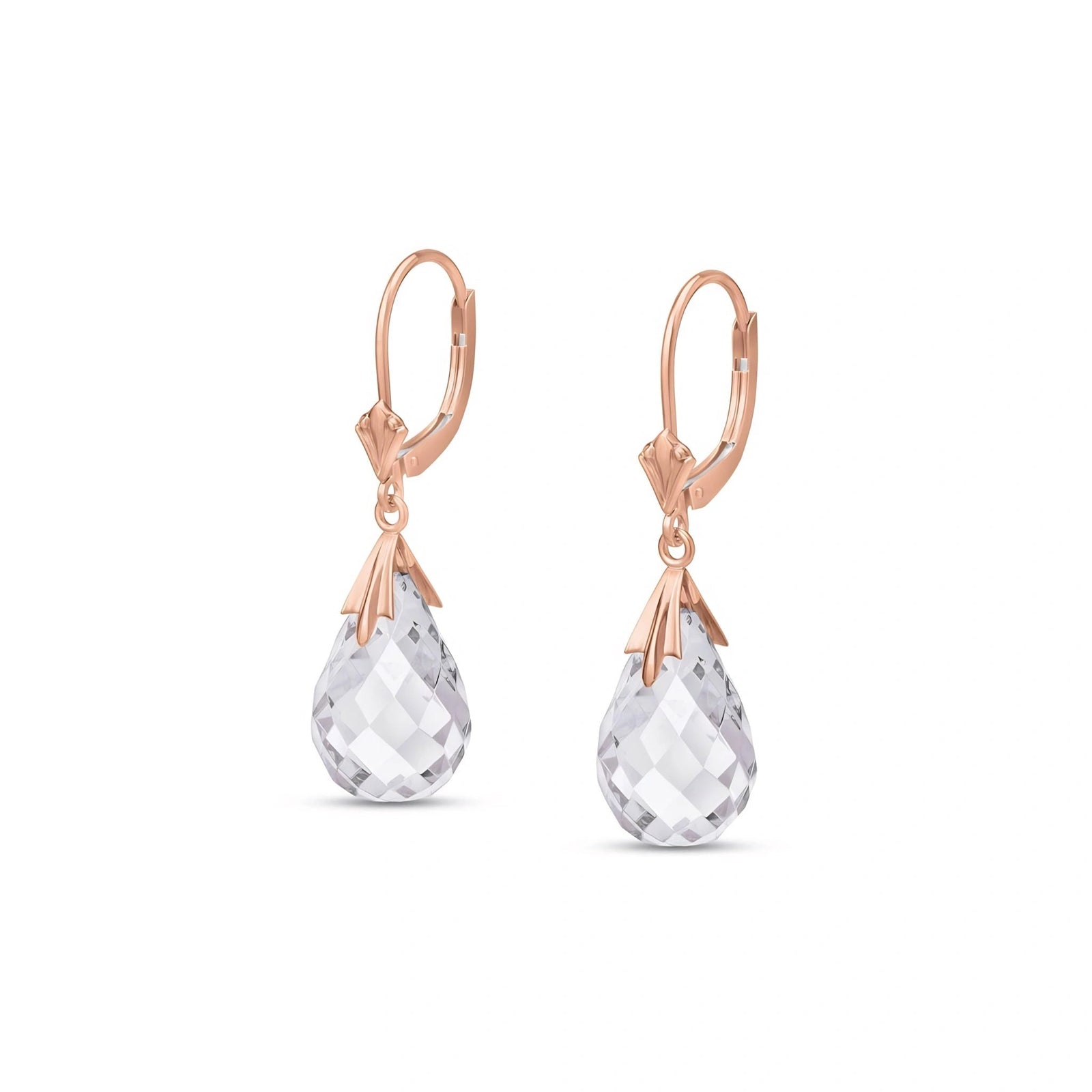 Rose Gold Celeste Earrings White Topaz 10K — Bianca