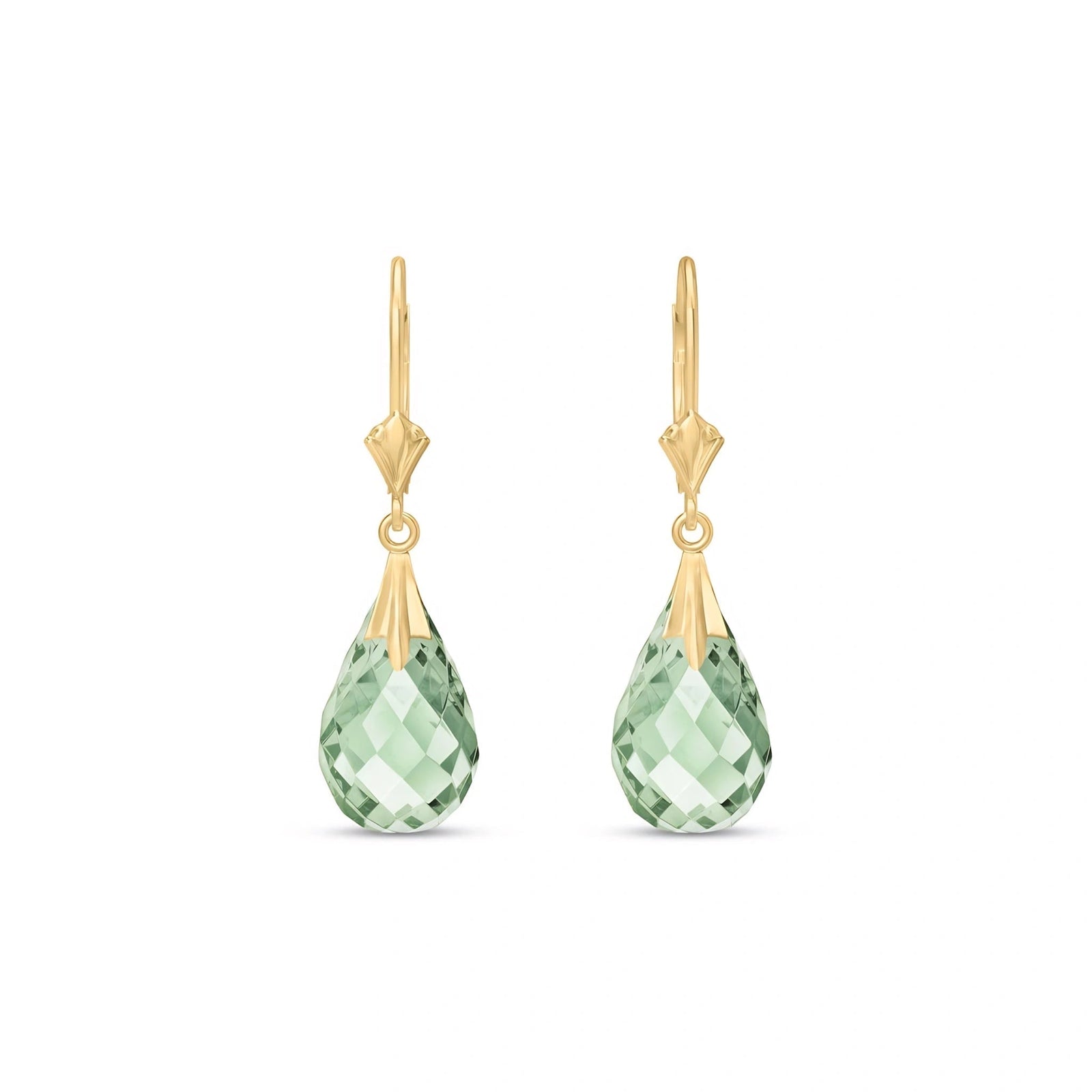 Yellow Gold Green Amethyst — Mariaelvira