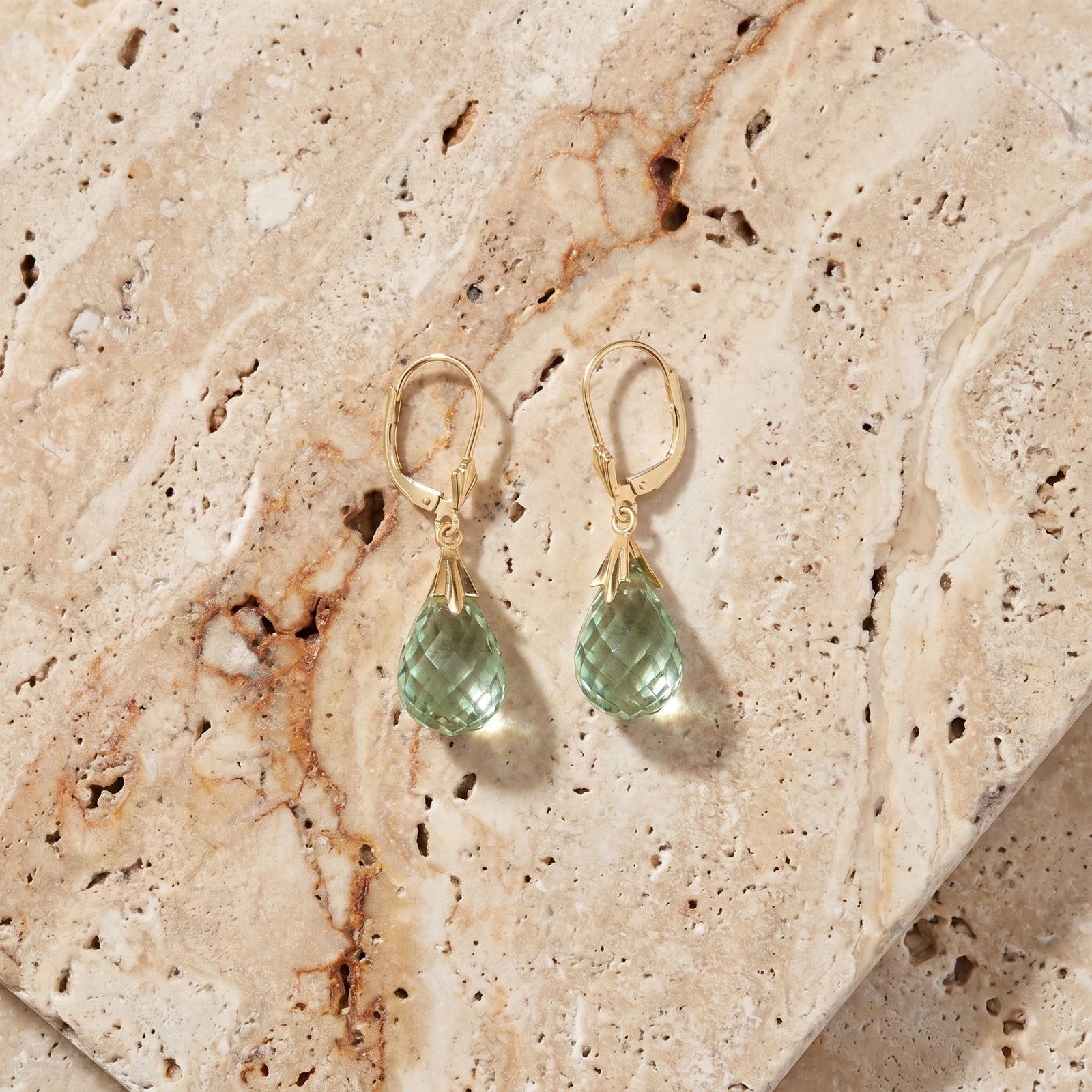 Yellow Gold Green Amethyst — Mariaelvira