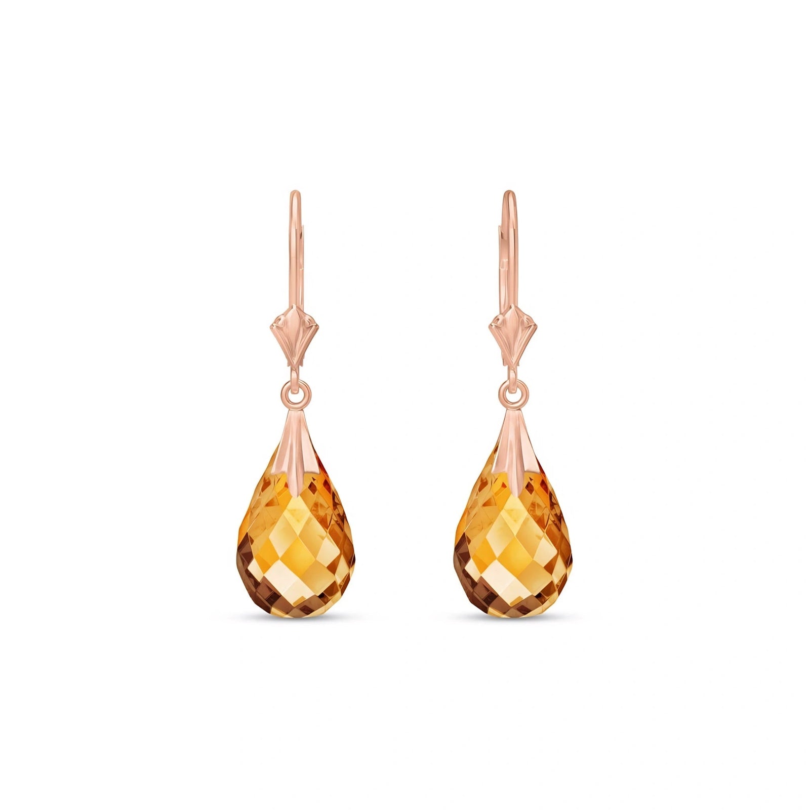 Rose Gold Celeste Earrings Citrine 10K — Bianca