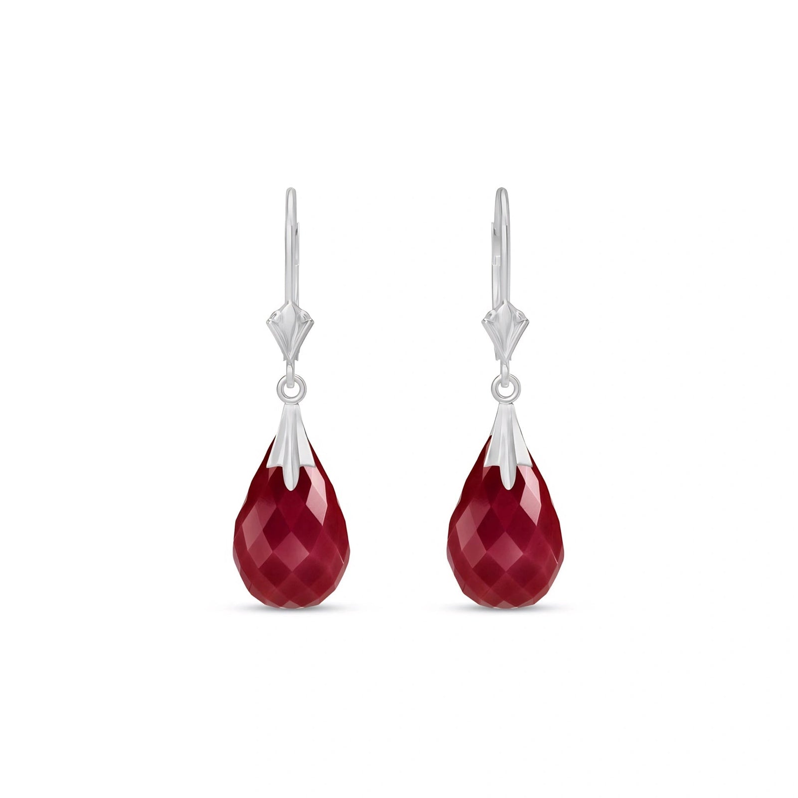 White Gold Celeste Earrings Ruby 10K — Bianca