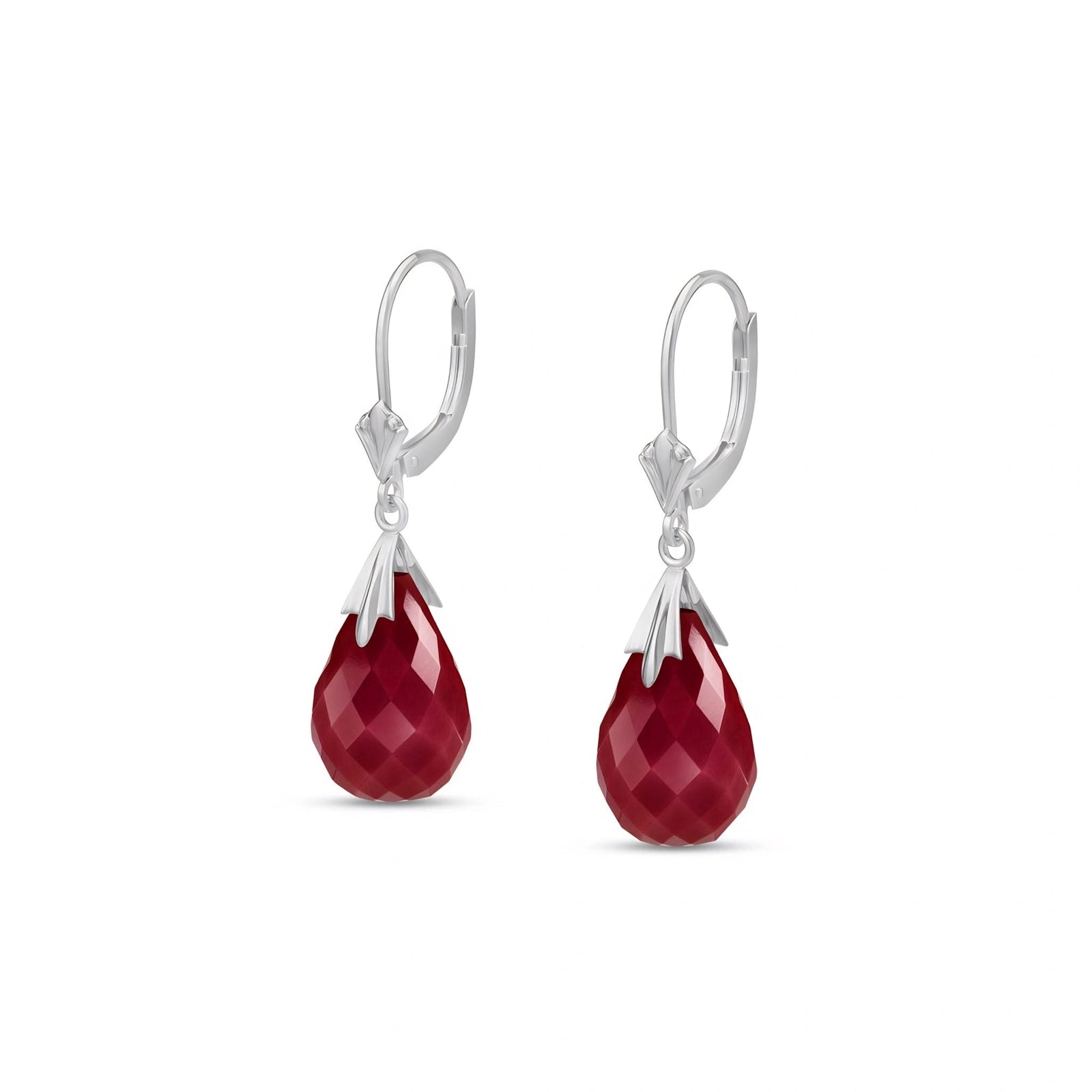 White Gold Celeste Earrings Ruby 10K — Bianca