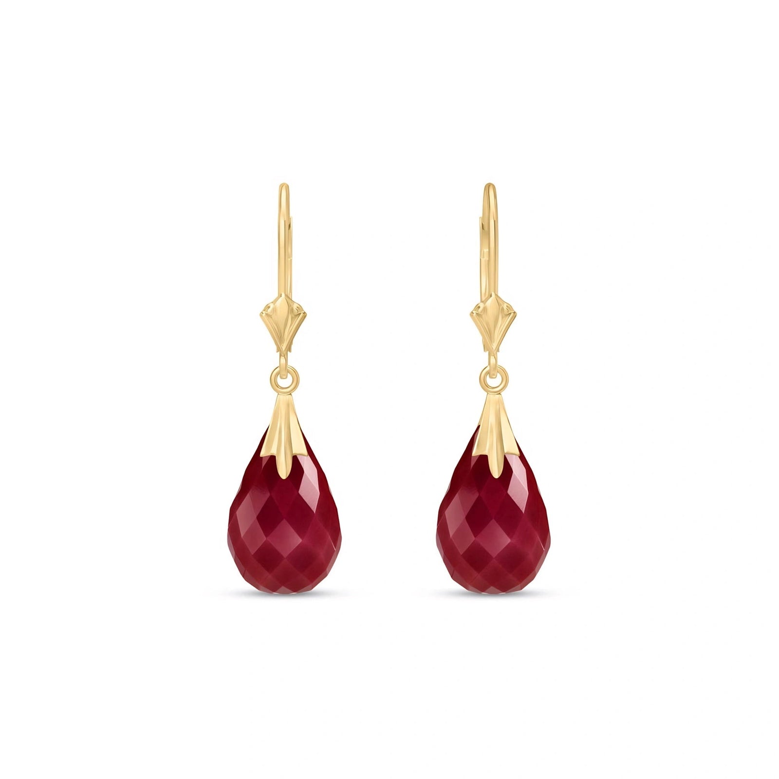 Yellow Gold Celeste Earrings Ruby 10K — Bianca