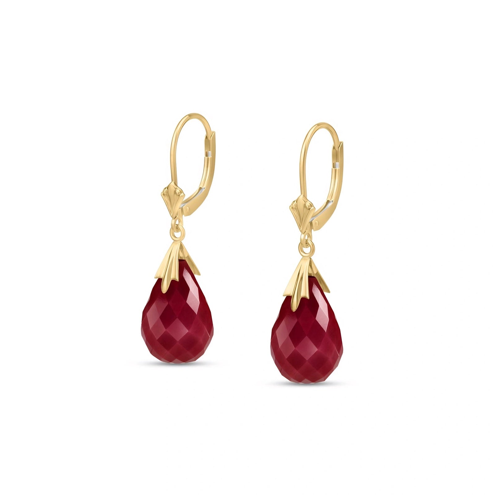 Yellow Gold Celeste Earrings Ruby 10K — Bianca