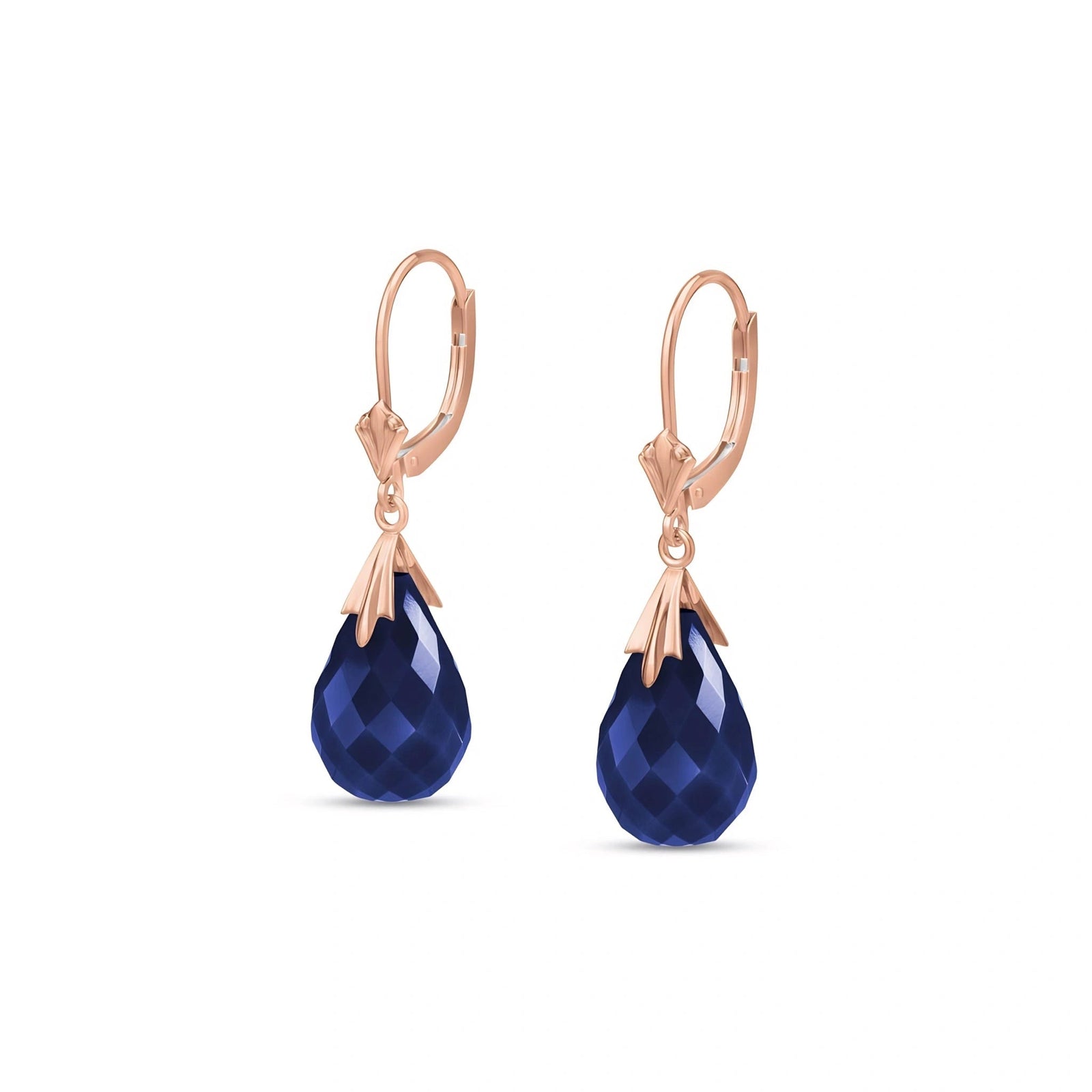 Rose Gold Celeste Earrings Sapphire 10K — Bianca