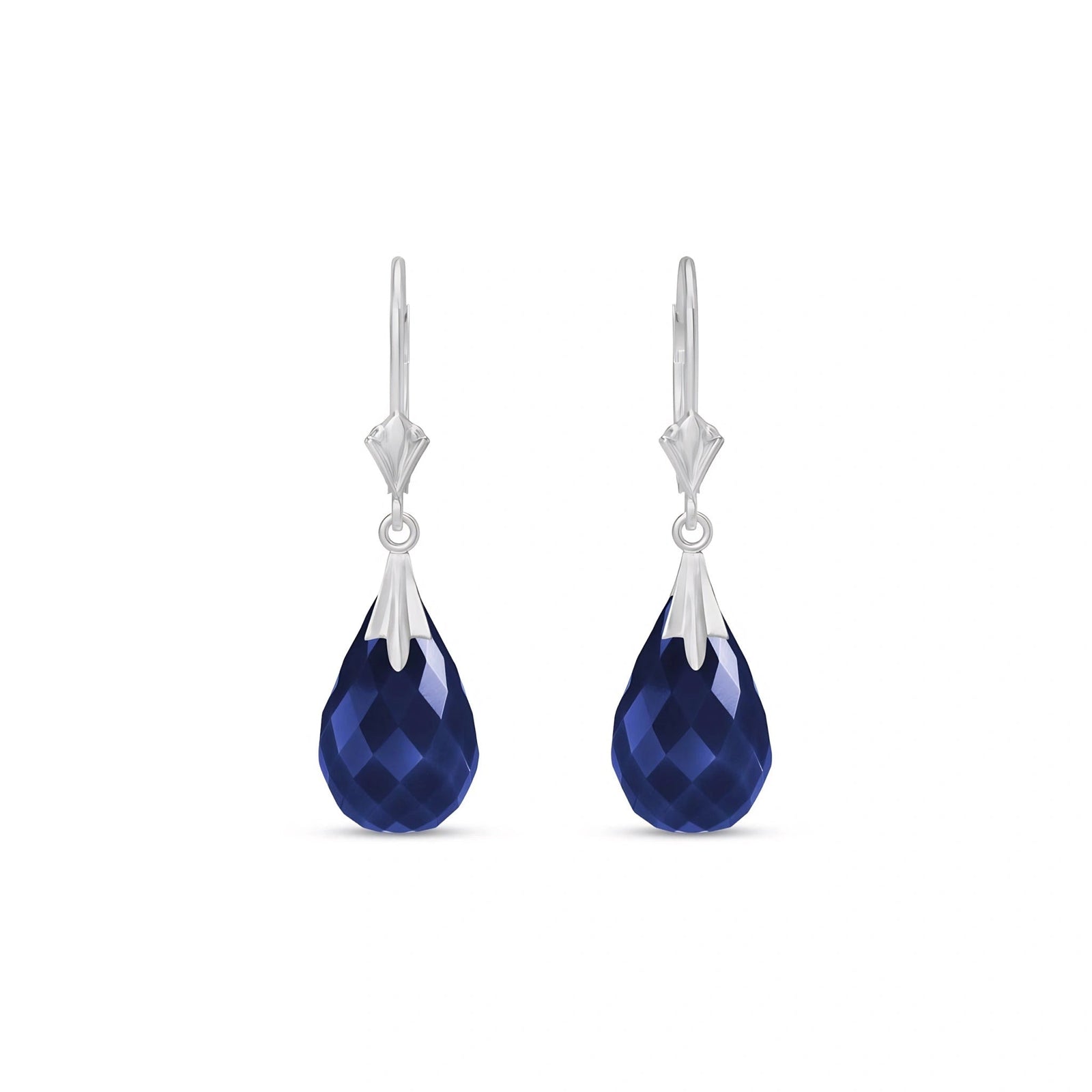 White Gold Celeste Earrings Sapphire 10K — Bianca