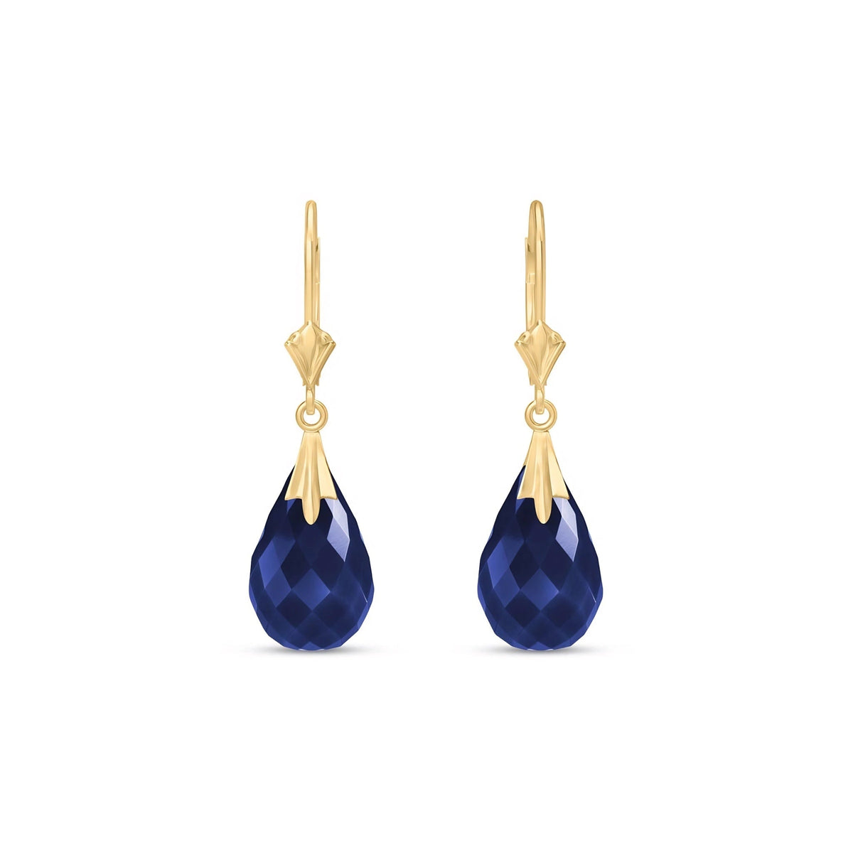 Yellow Gold Celeste Earrings Sapphire 10K — Bianca