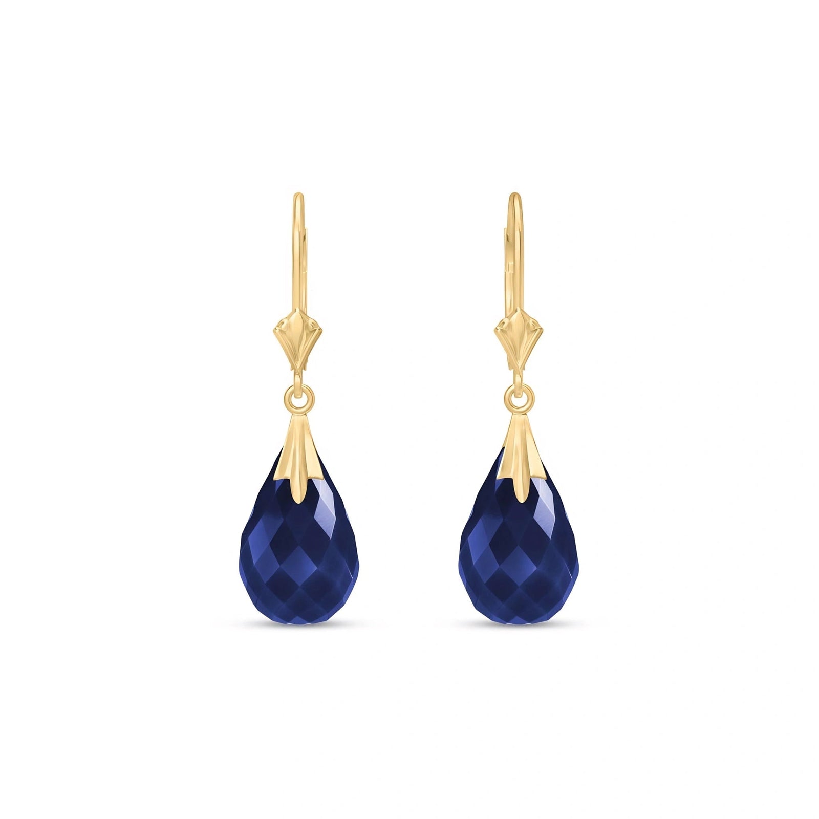 Yellow Gold Celeste Earrings Sapphire 10K — Bianca