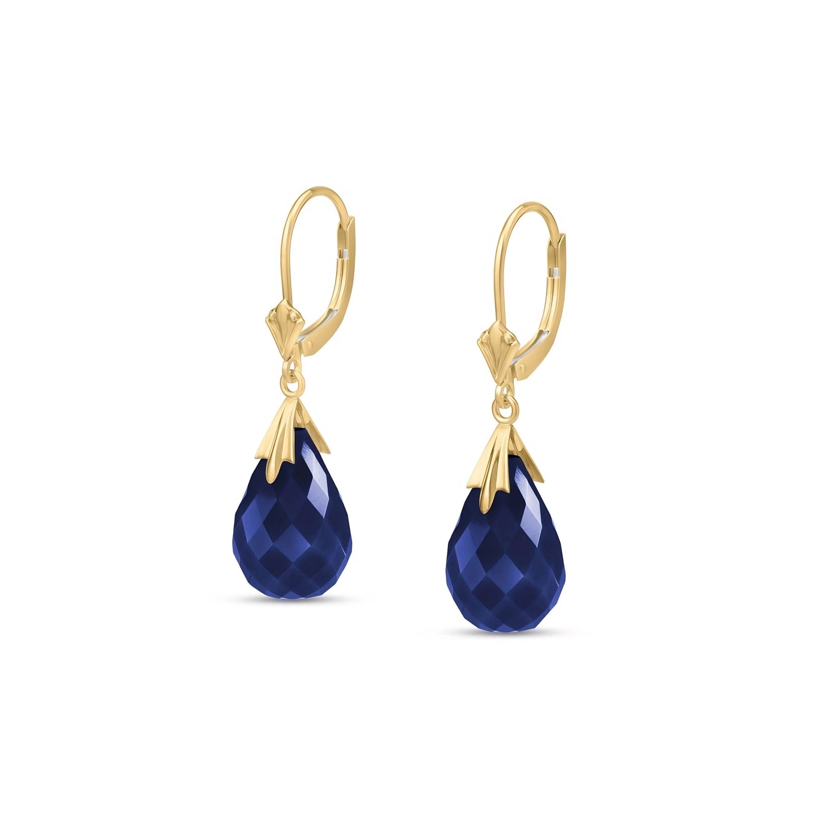 Yellow Gold Celeste Earrings Sapphire 10K — Bianca