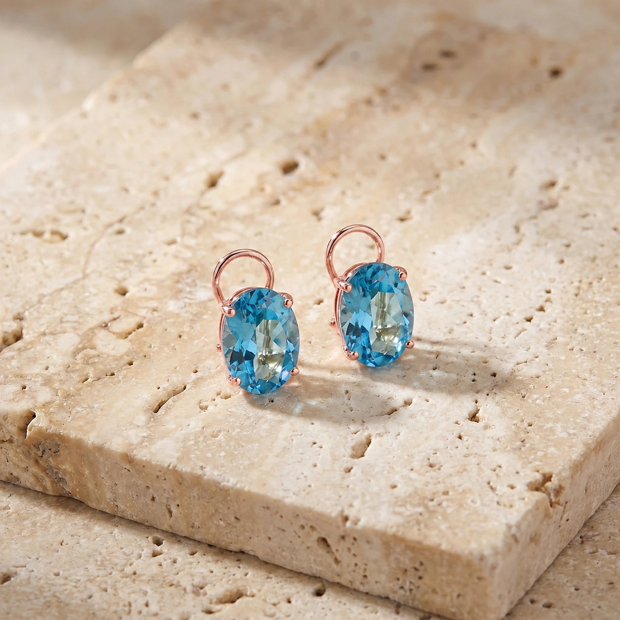 Rose Gold Blue Topaz — Mariaemanuela