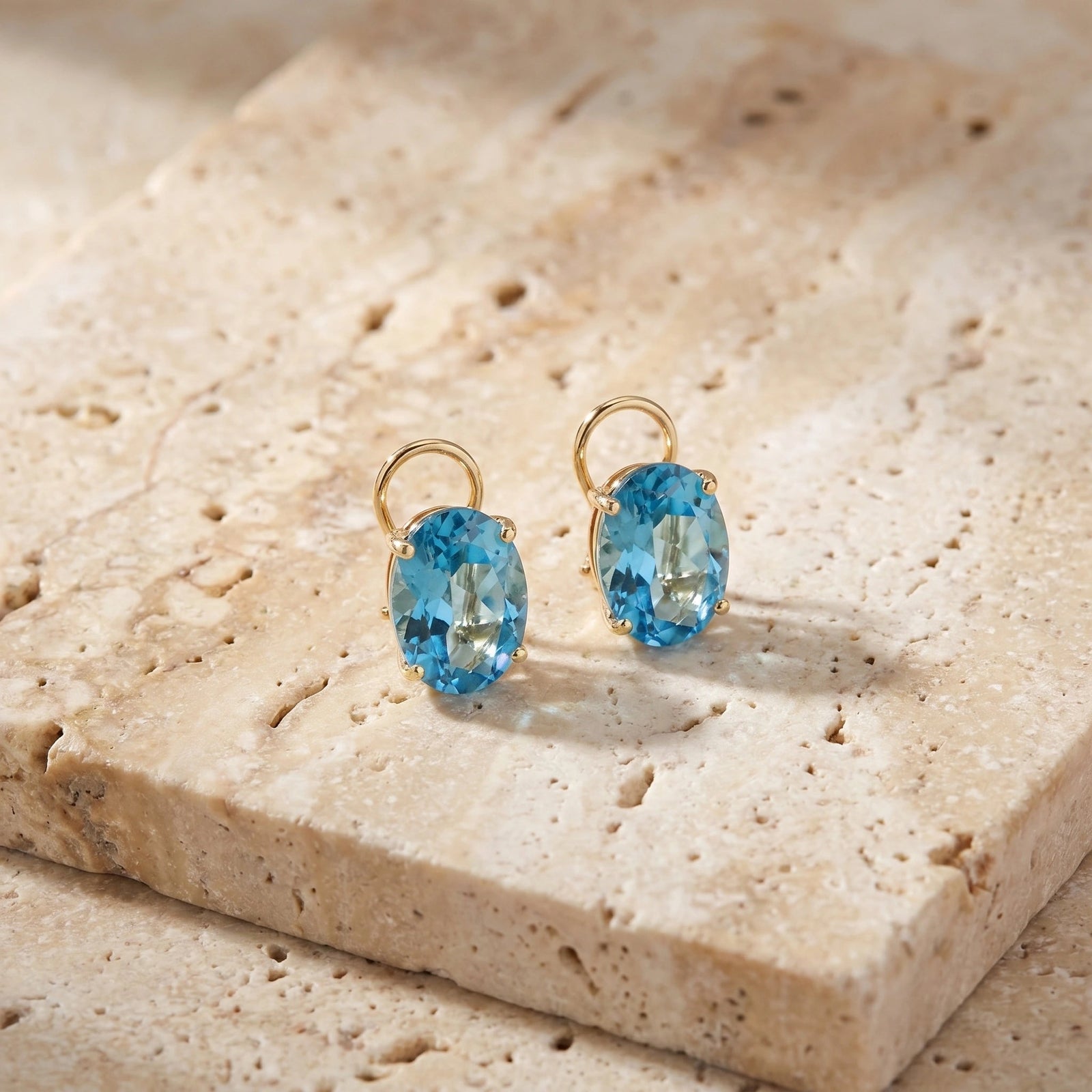 Yellow Gold Blue Topaz — Mariaemanuela