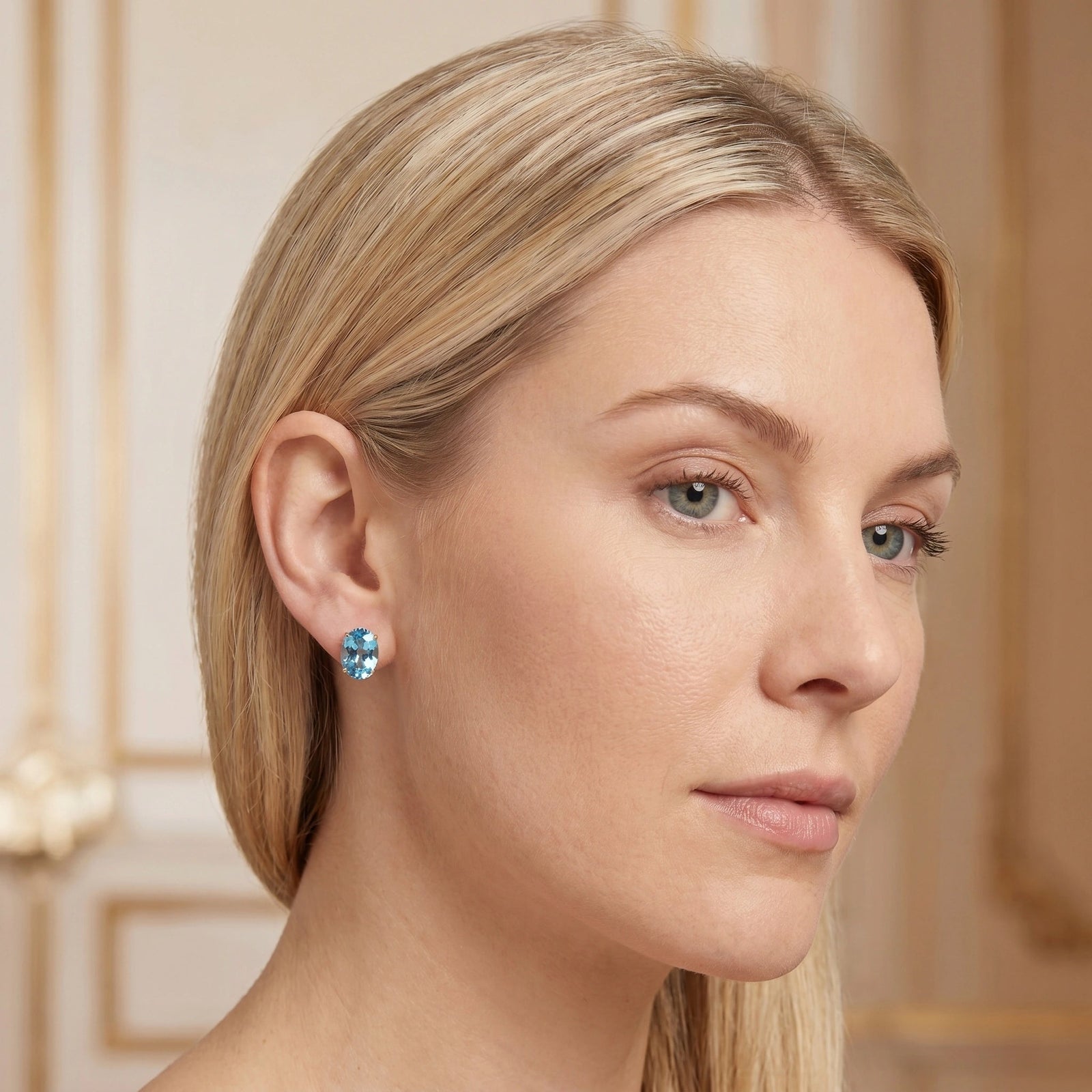 Yellow Gold Blue Topaz — Mariaemanuela