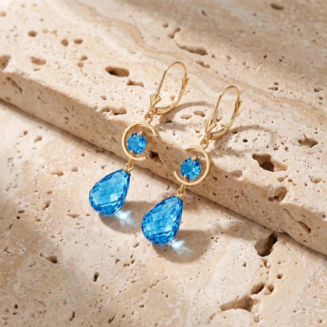 Yellow Gold Blue Topaz — Mariaemma