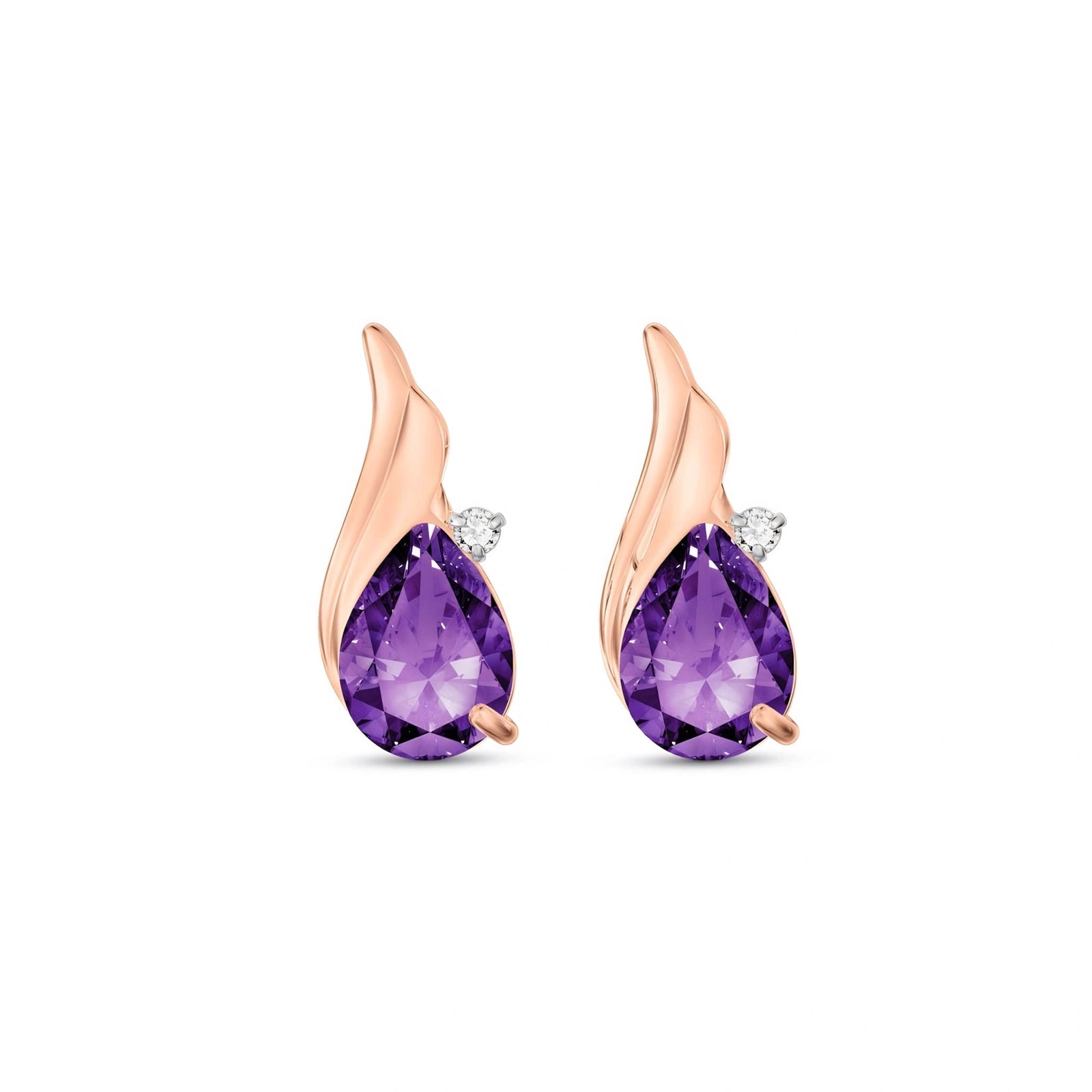 Rose Gold Amethyst & Diamond — Mariaenrica