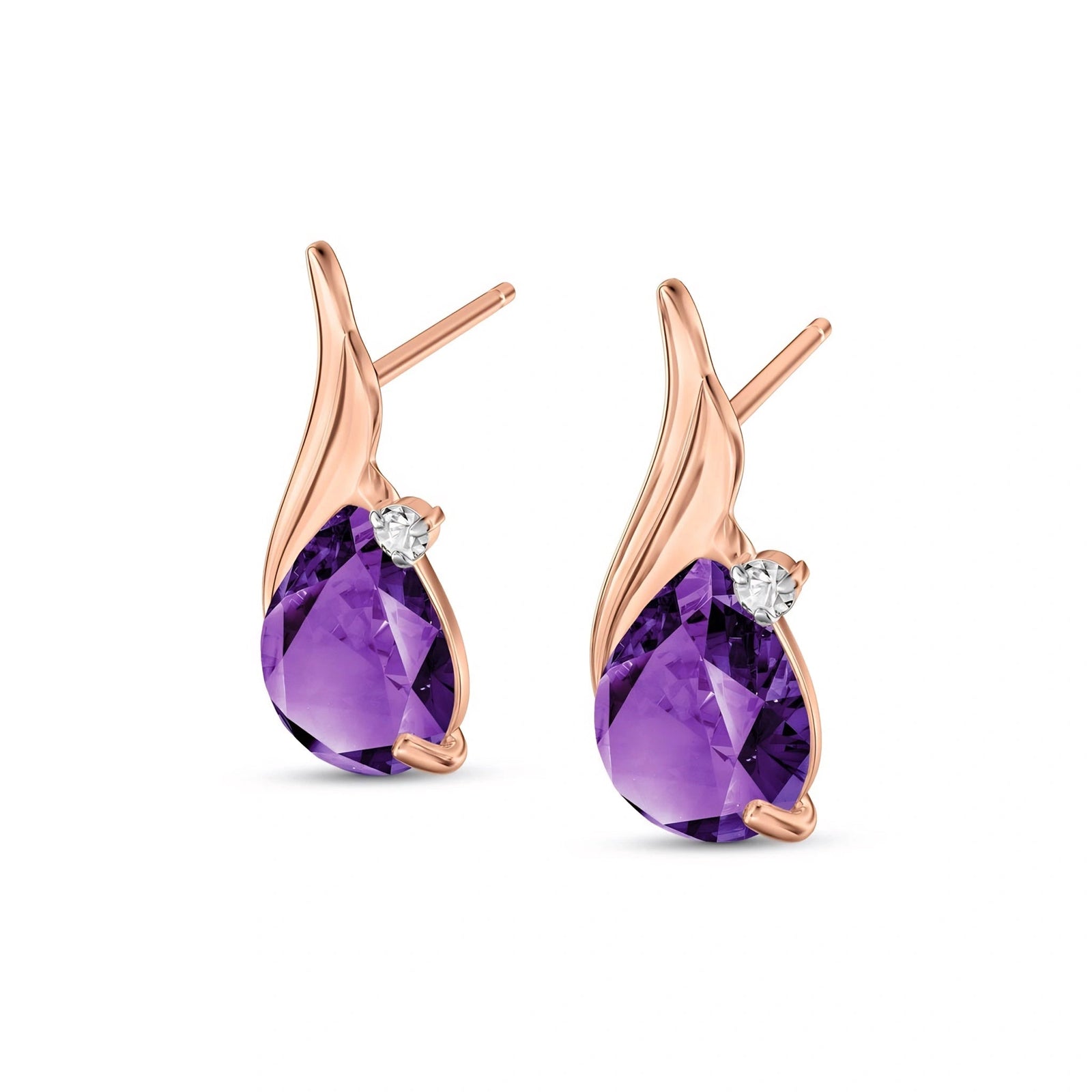 Rose Gold Amethyst & Diamond — Mariaenrica