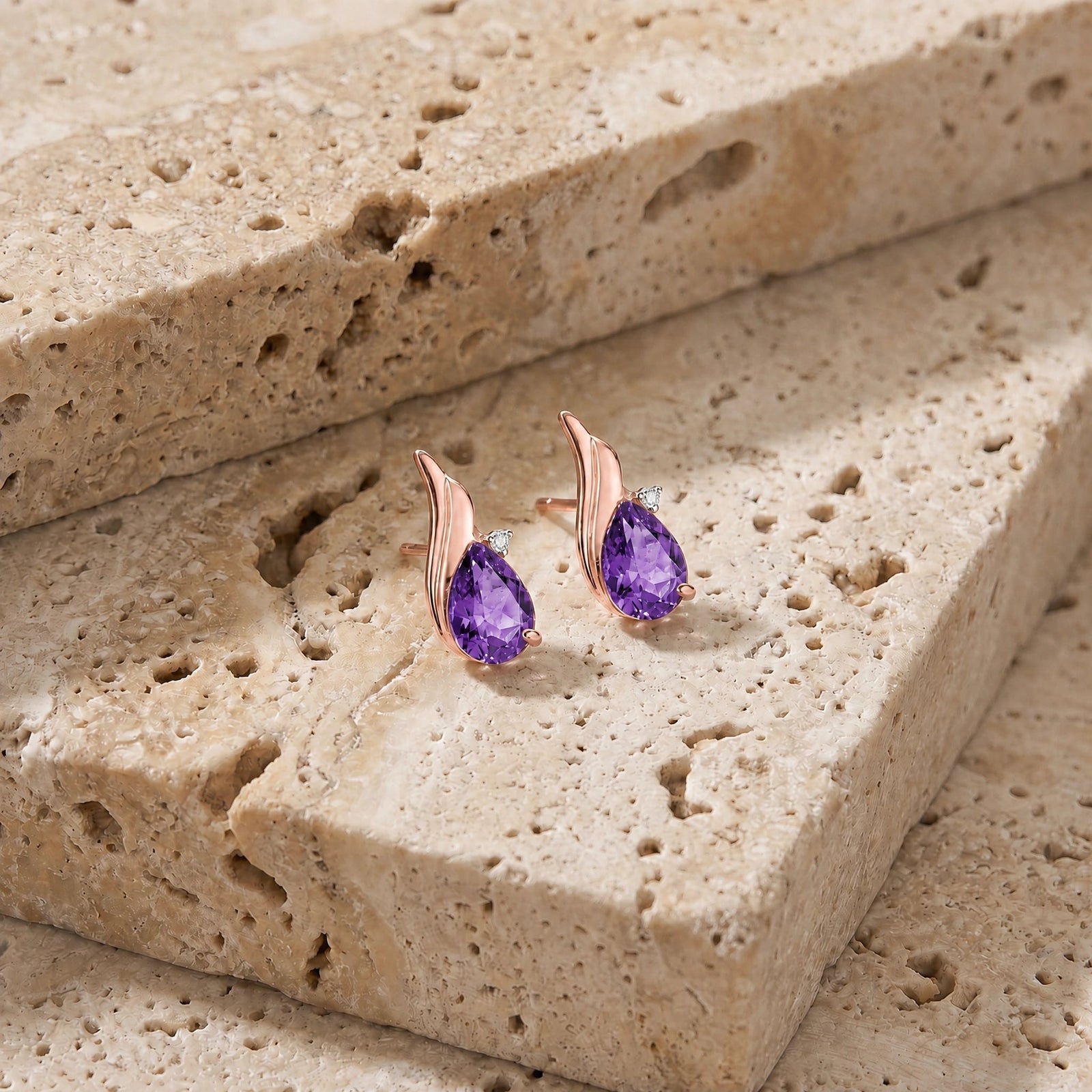 Rose Gold Amethyst & Diamond — Mariaenrica