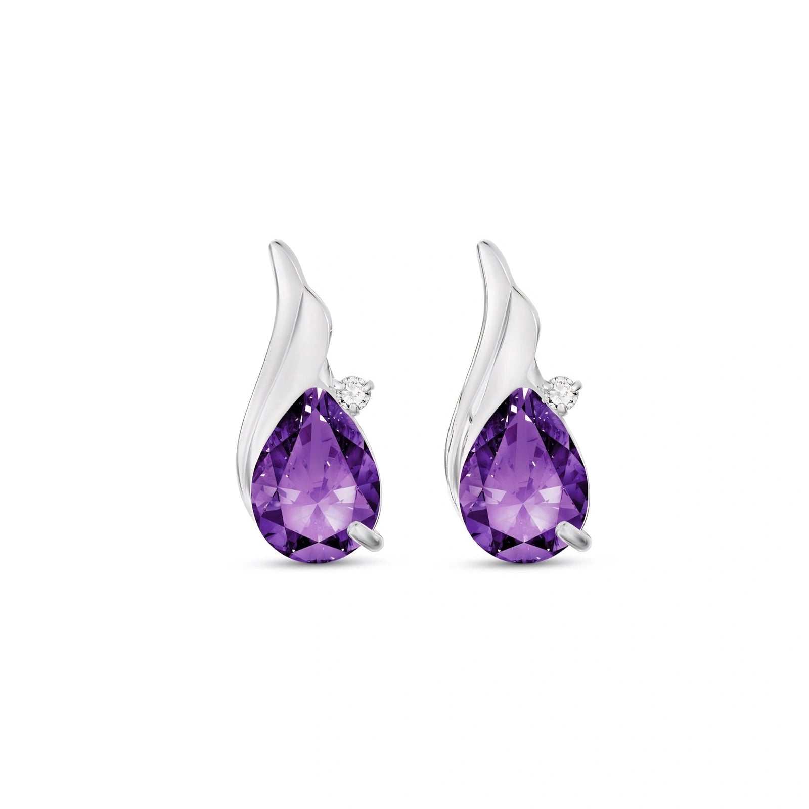 White Gold Amethyst & Diamond — Mariaenrica