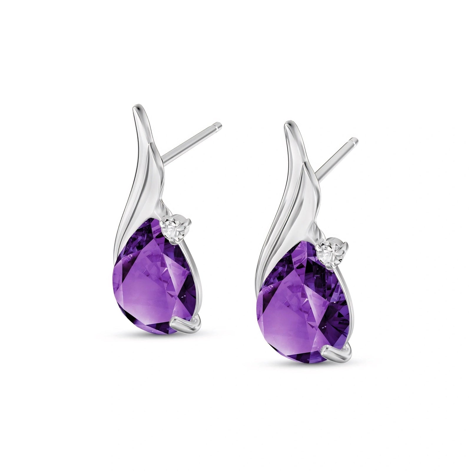 White Gold Amethyst & Diamond — Mariaenrica