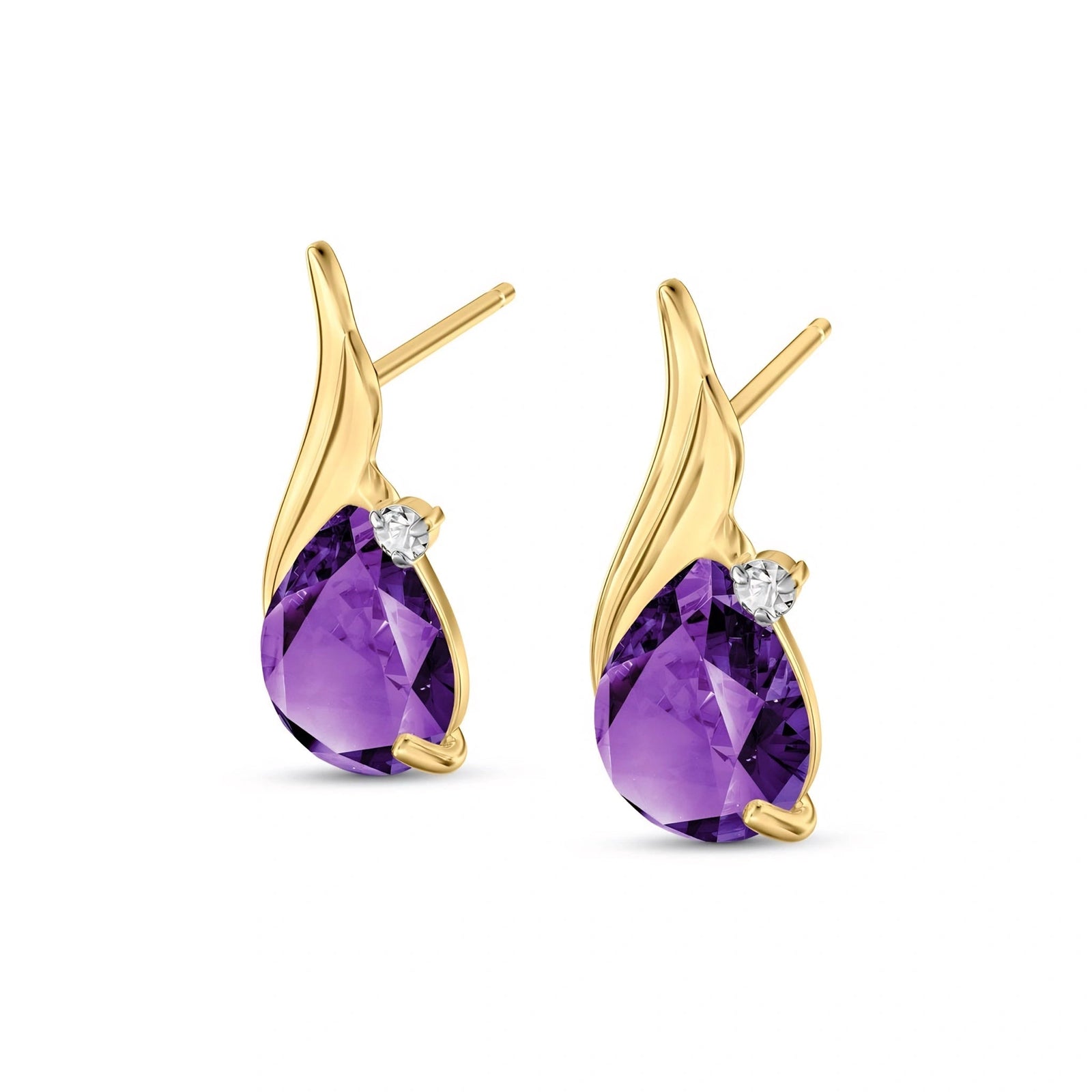 Yellow Gold Amethyst & Diamond — Mariaenrica