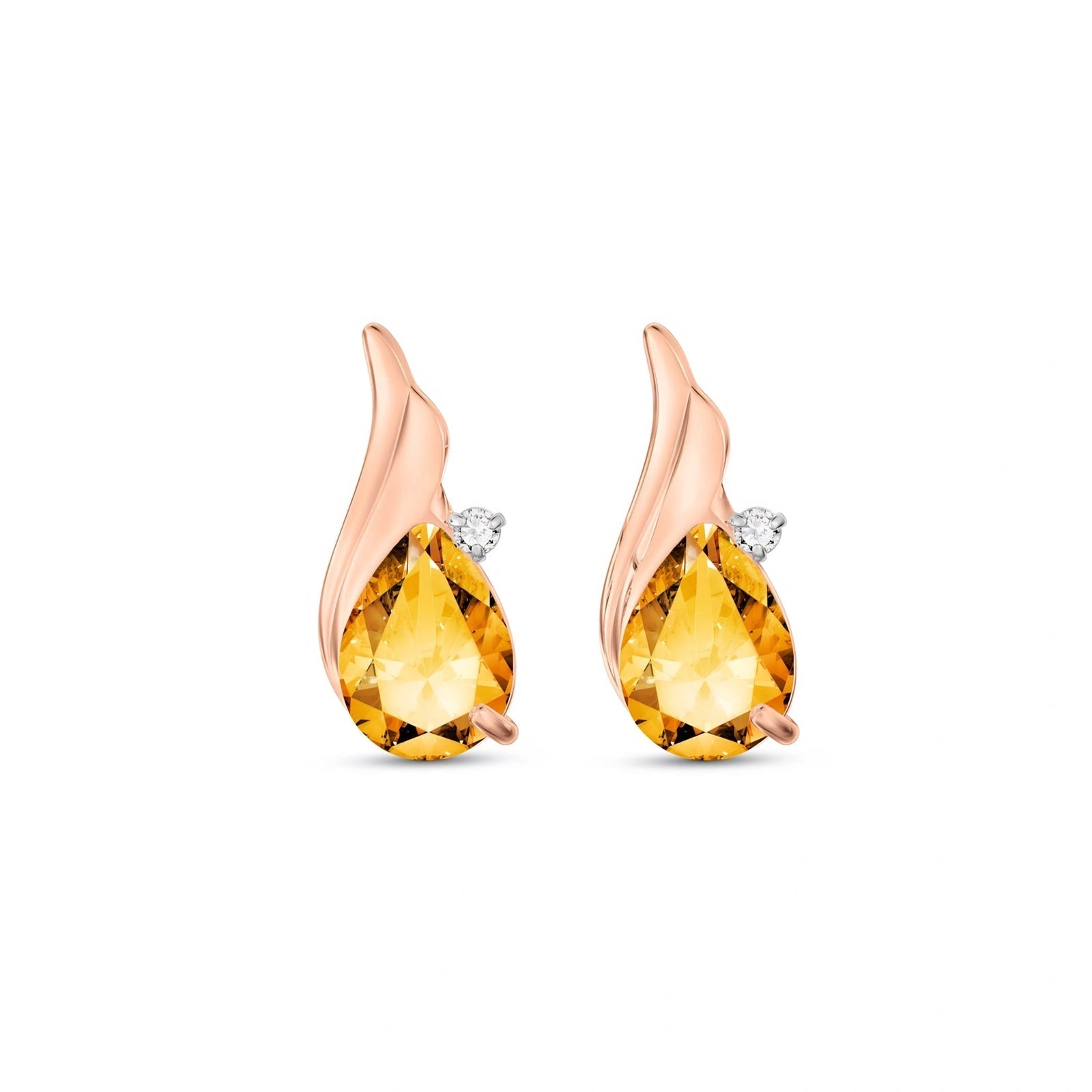 Rose Gold Citrine & Diamond — Mariaenrica