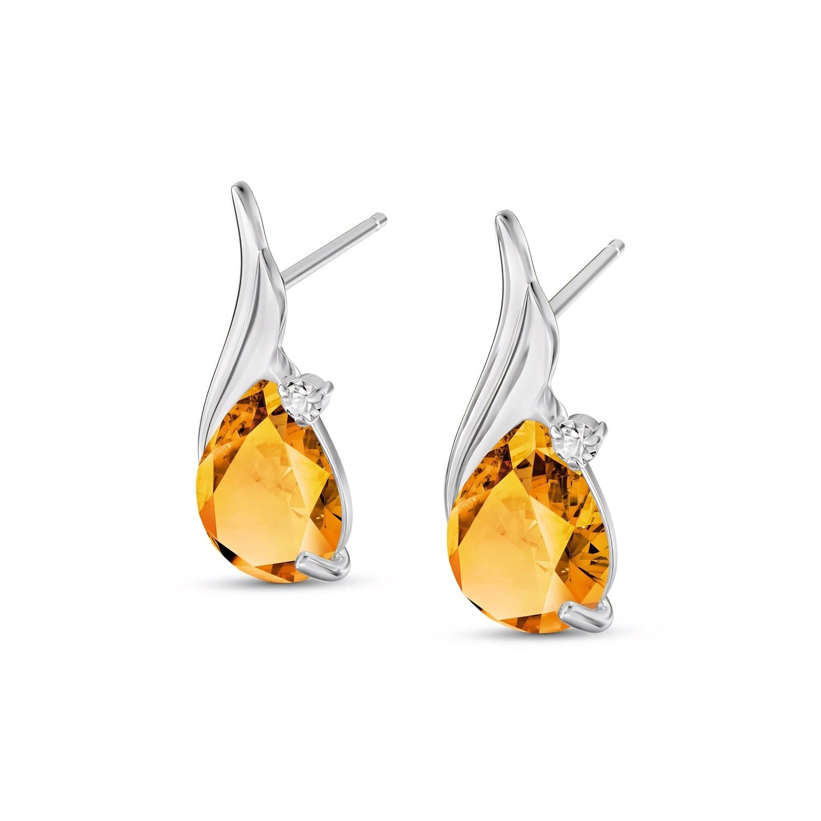 White Gold Citrine & Diamond — Mariaenrica