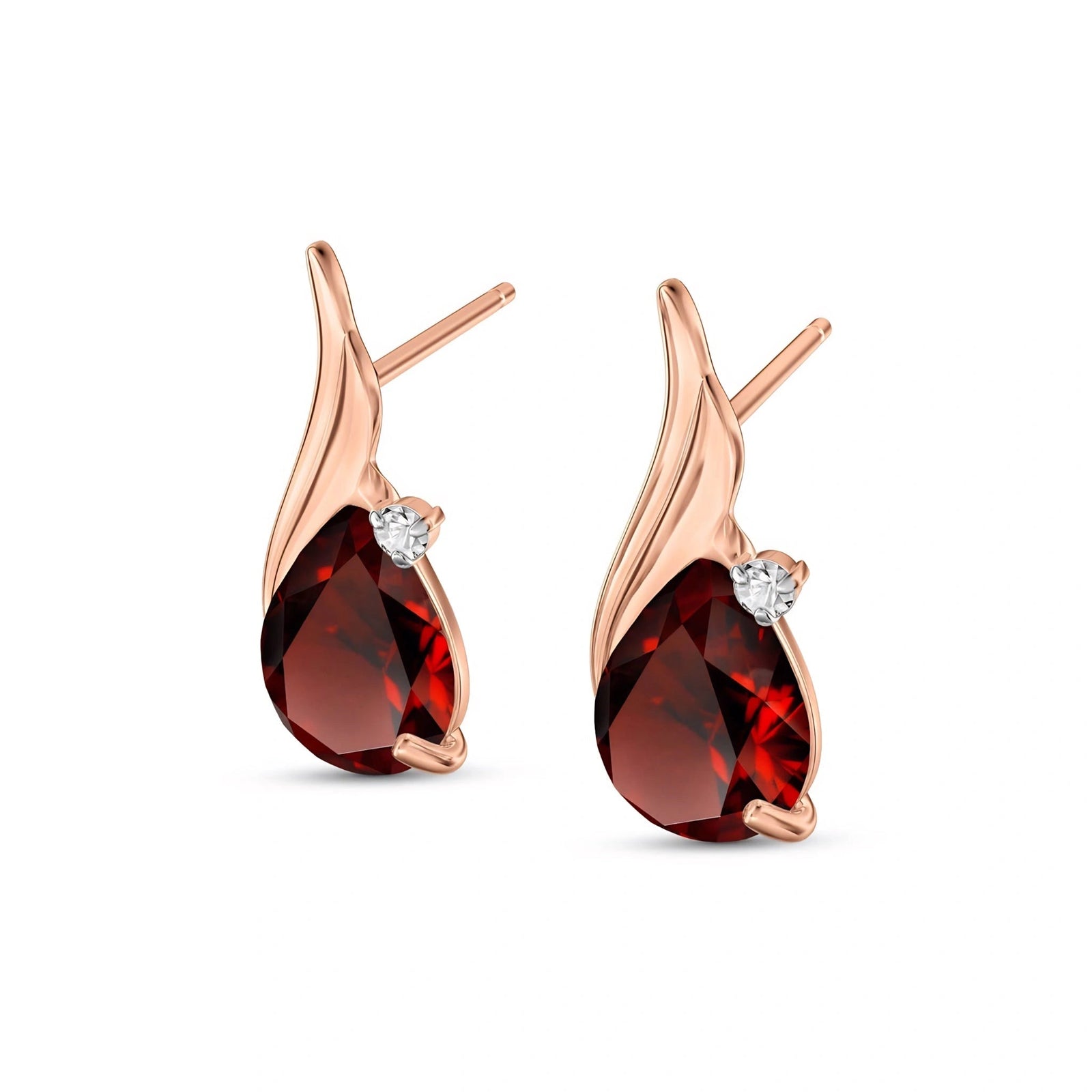 Rose Gold Garnet & Diamond — Mariaenrica