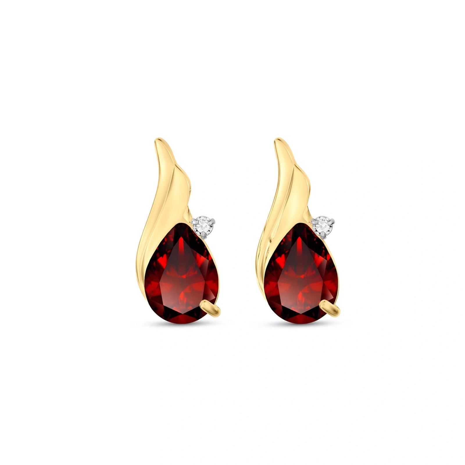 Yellow Gold Garnet & Diamond — Mariaenrica