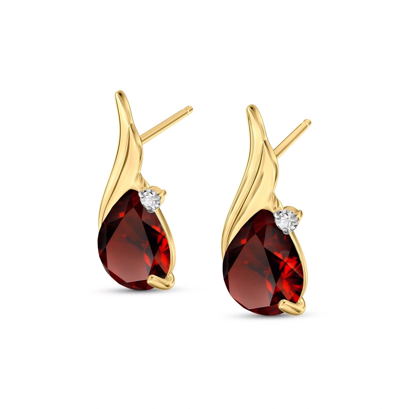 Yellow Gold Garnet & Diamond — Mariaenrica