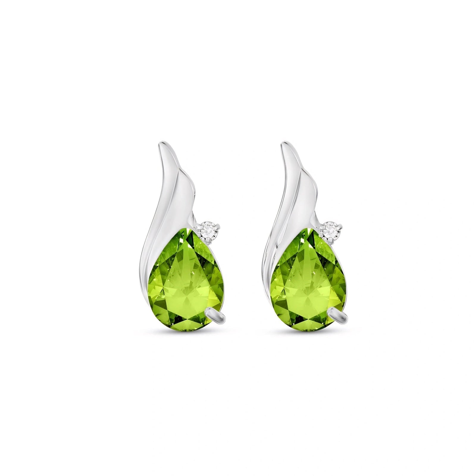 White Gold Peridot & Diamond — Mariaenrica