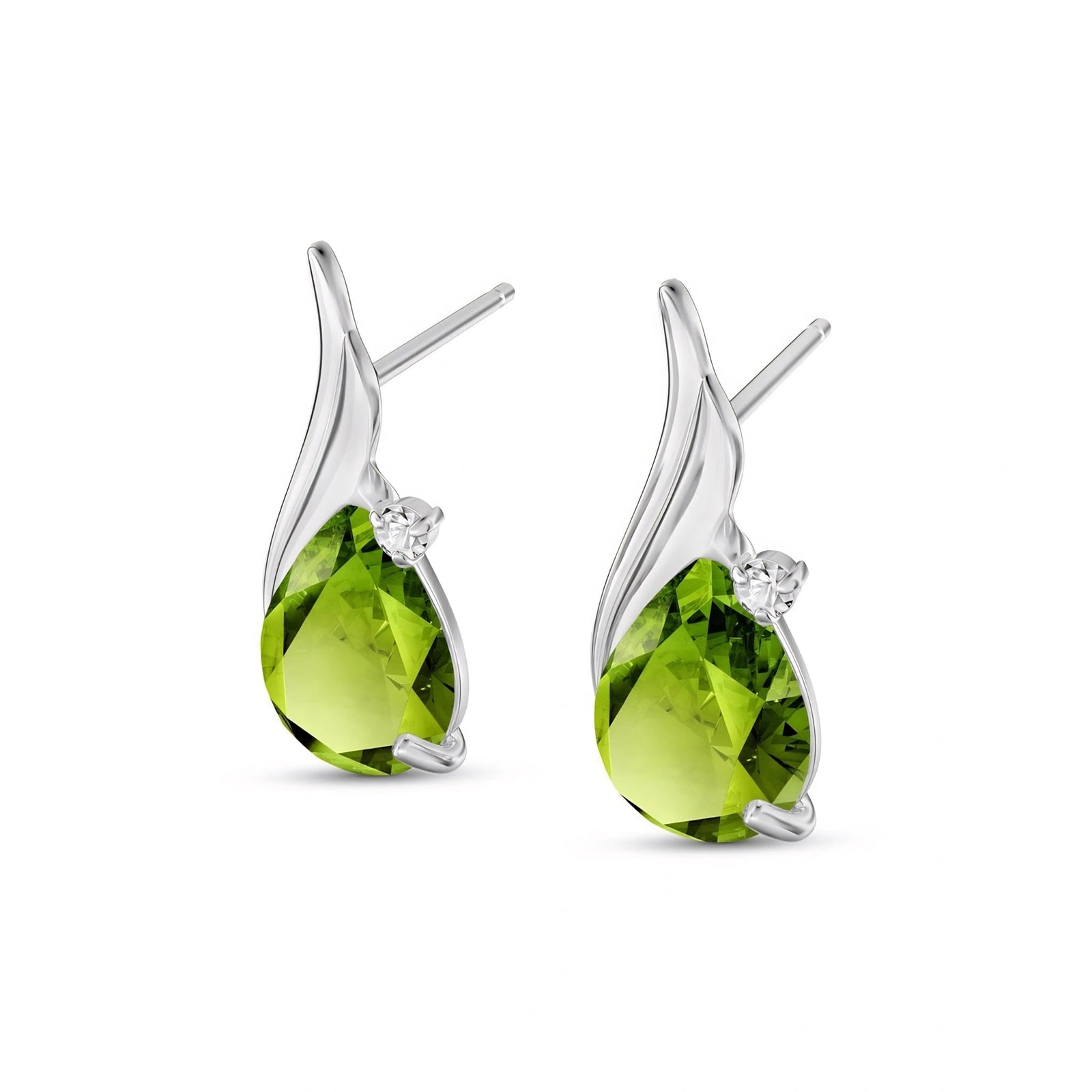 White Gold Peridot & Diamond — Mariaenrica