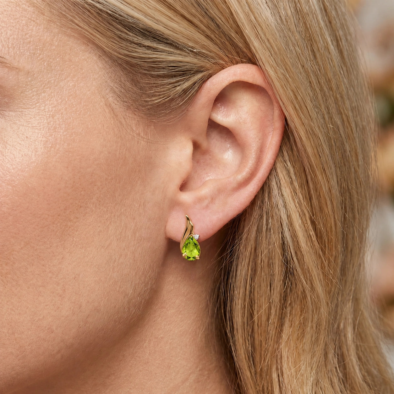 Yellow Gold Peridot & Diamond — Mariaenrica