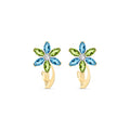 Yellow Gold Earrings Multi-Gemstone 10K — Petronilla