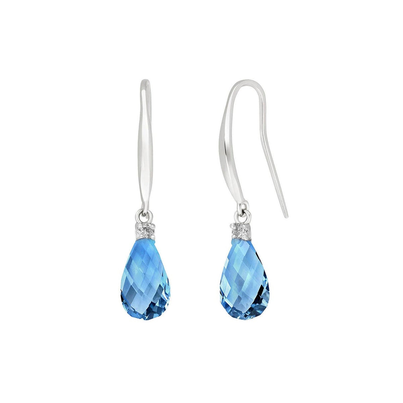 White Gold Diamond & Blue Topaz — Mariaersilia