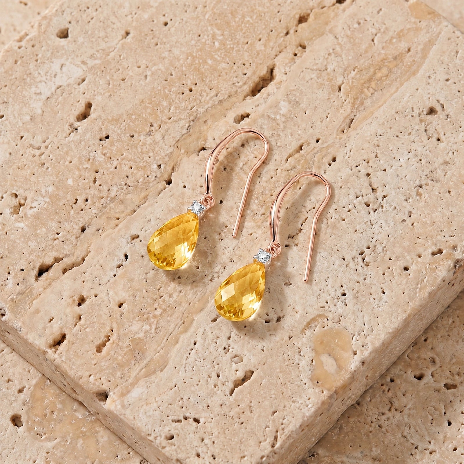 Rose Gold Diamond & Citrine — Mariaersilia