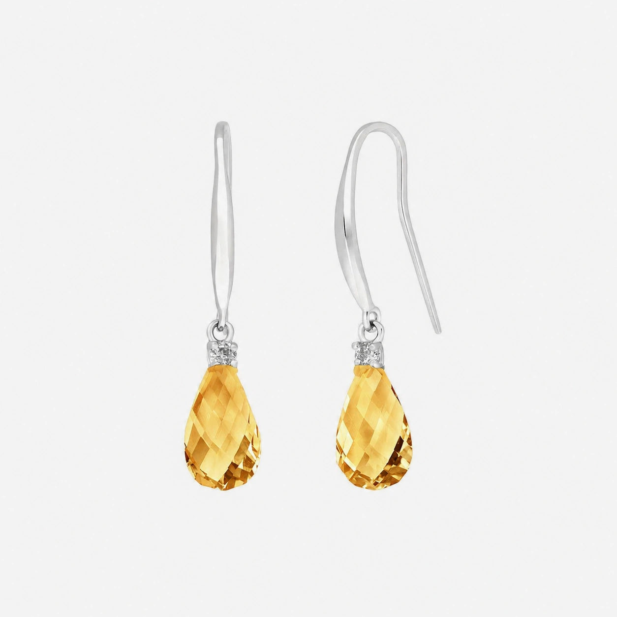 White Gold Diamond & Citrine — Mariaersilia