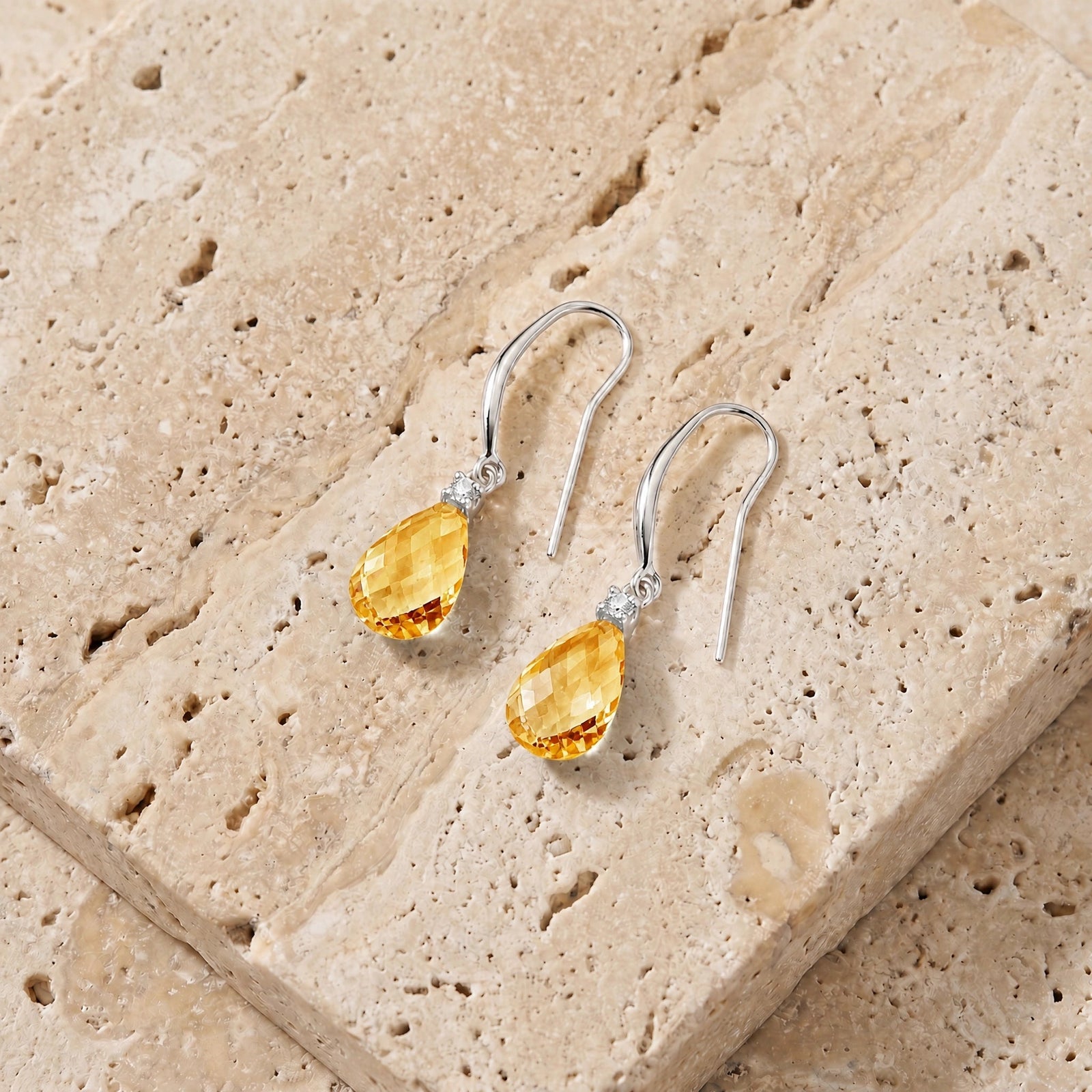 White Gold Diamond & Citrine — Mariaersilia